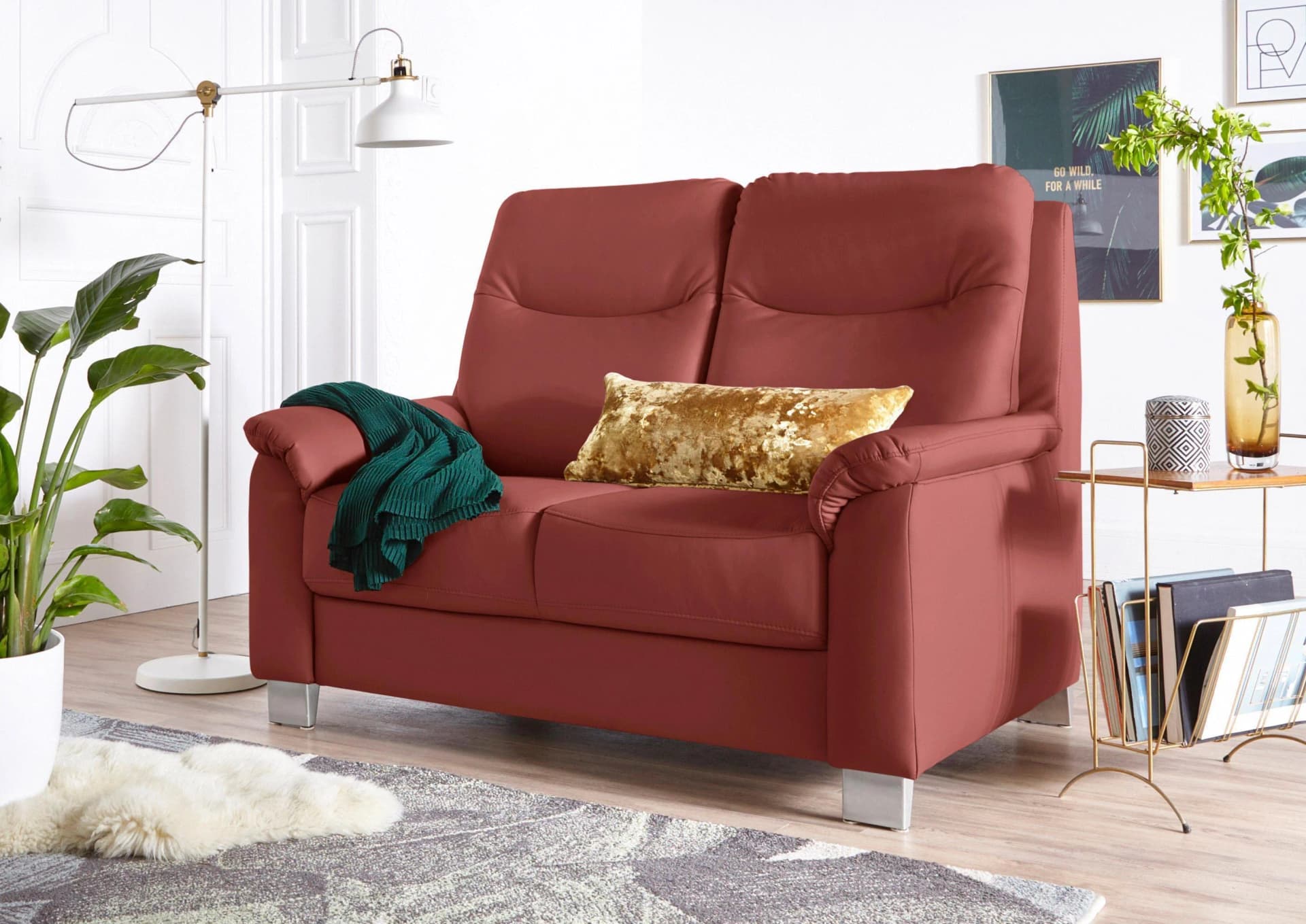 SIT & MORE 2-Sitzer Sofa Boccaccio Kunstleder Federkern Kopfteilverstellung