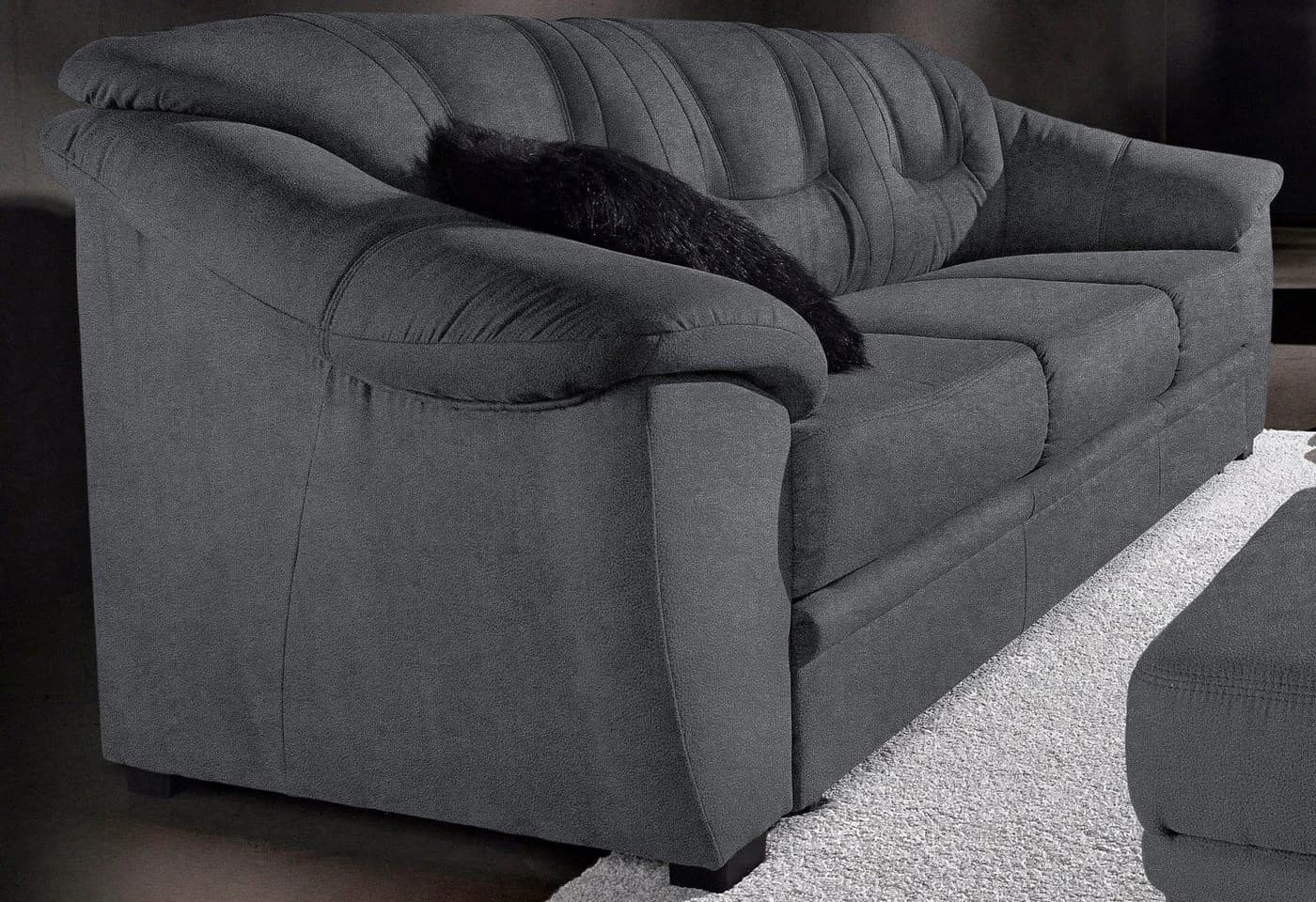 SIT & MORE Safira 3-Sitzer Sofa Grau mit Bettfunktion - Bild 2