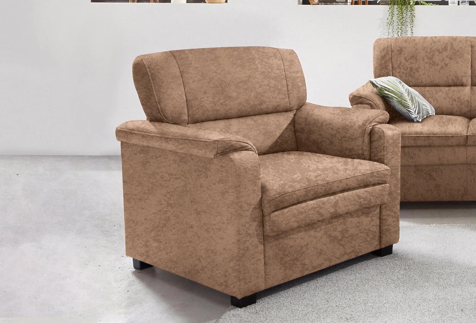 Sit & More Sessel Pisa Braun Leder Kunstleder