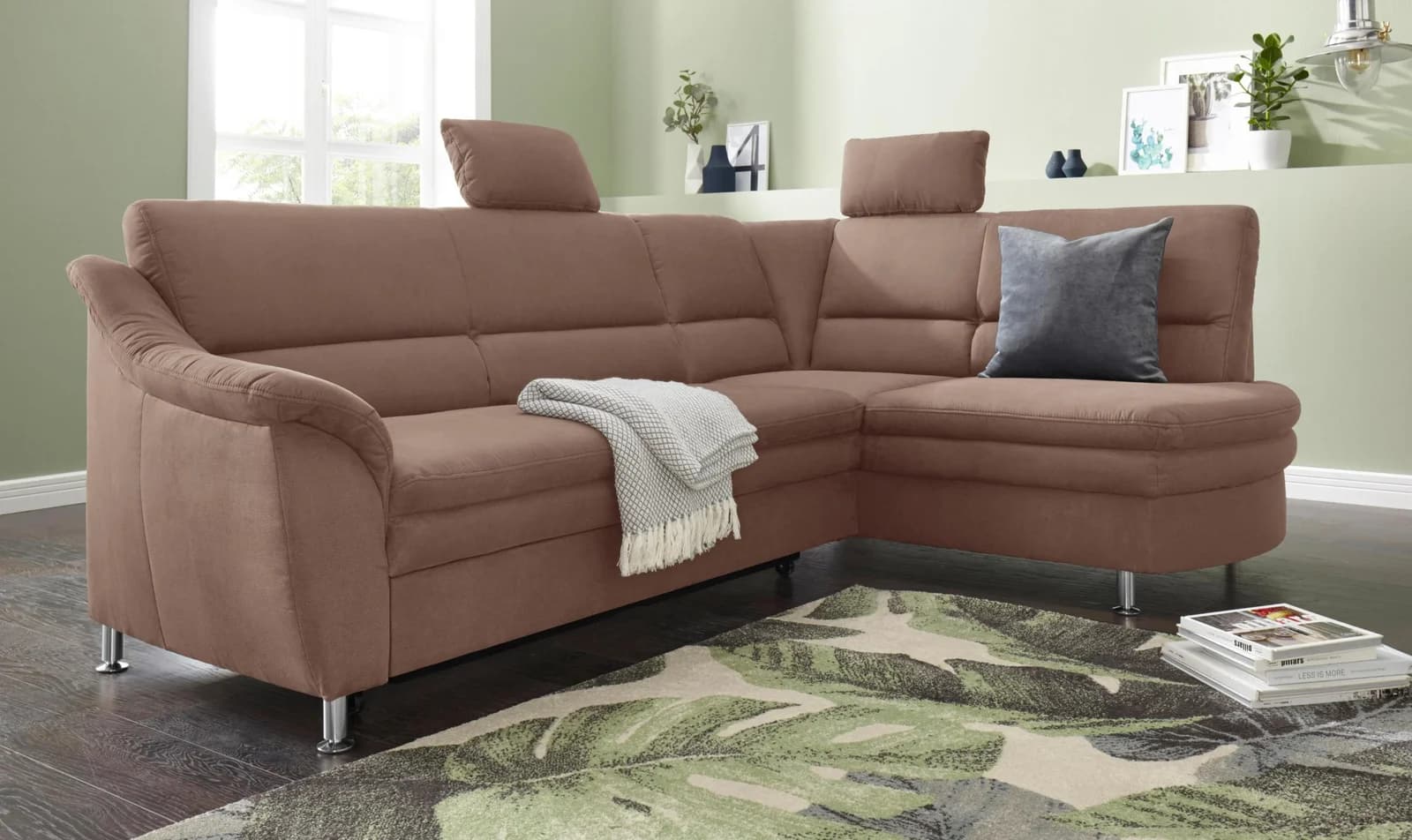SIT & MORE Ecksofa Cardoso L-Form Braun mit Bettfunktion