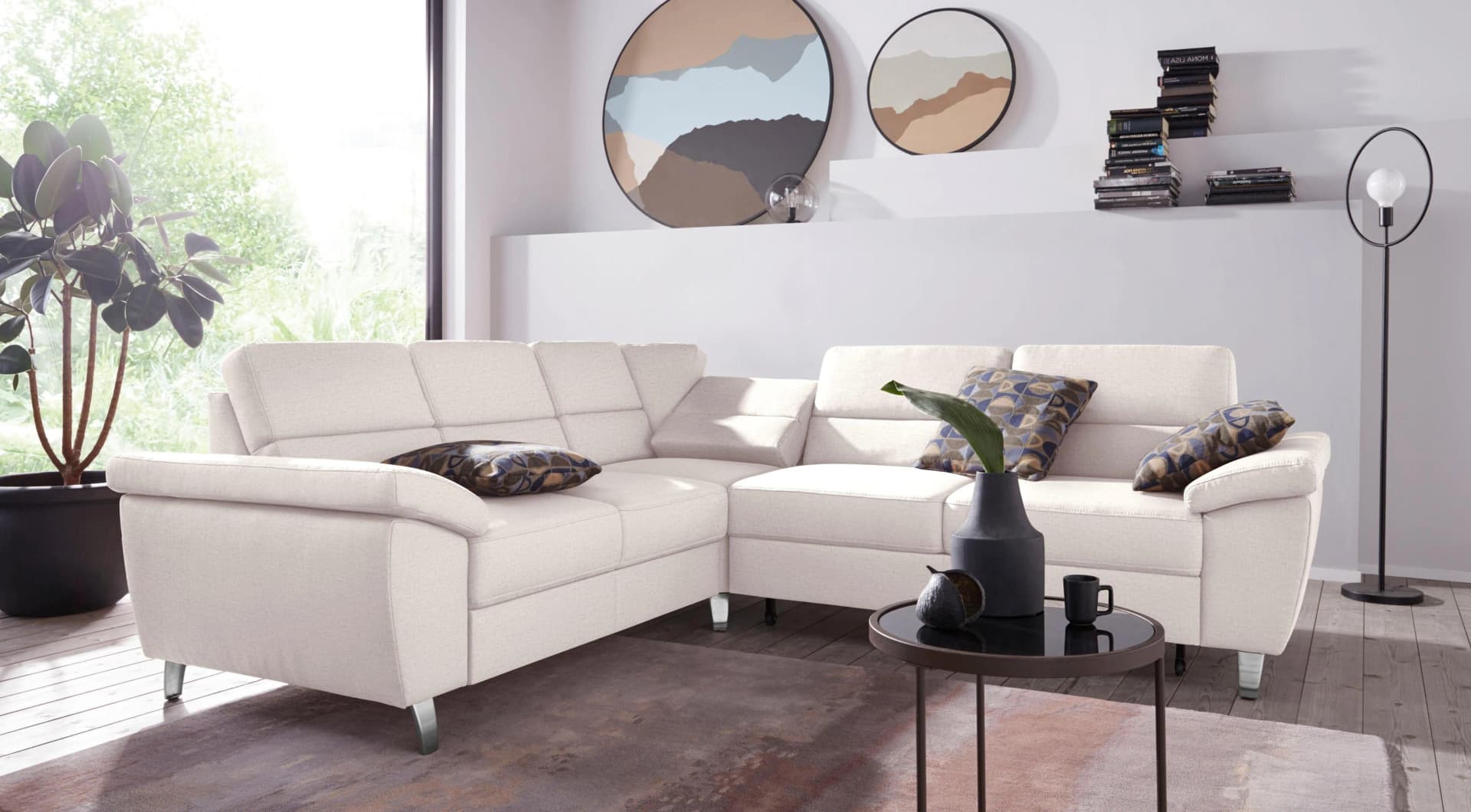 SIT & MORE Ecksofa Sorano L-Form Beige Leinen