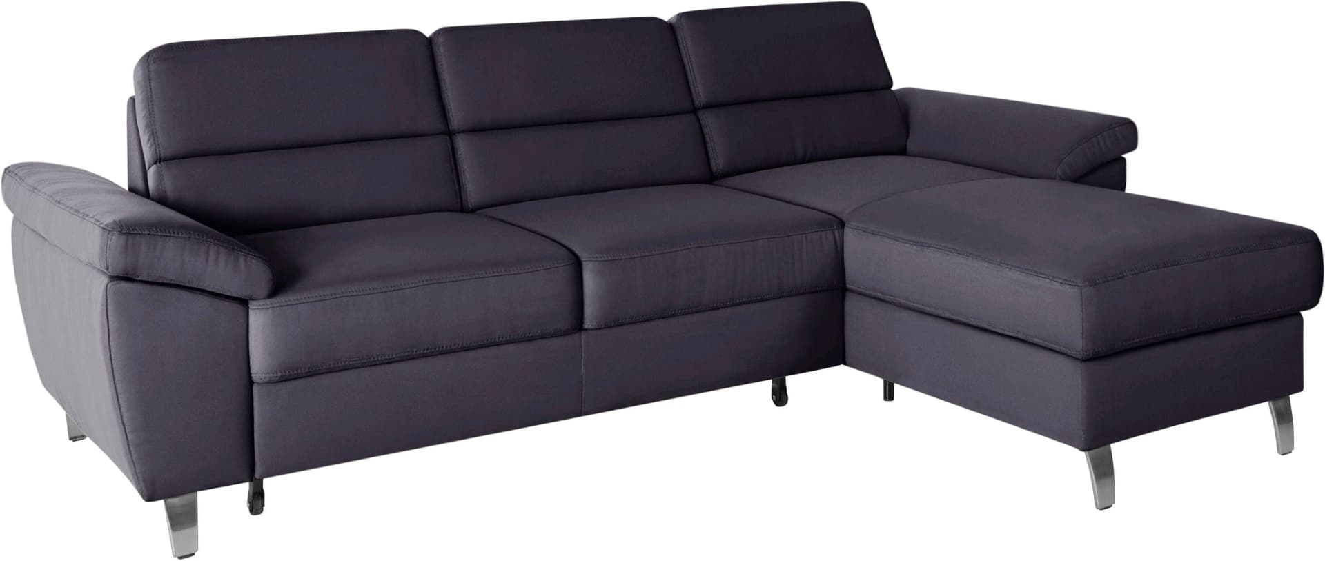 SIT & MORE Ecksofa Sorano L-Form Anthrazit mit Bettfunktion