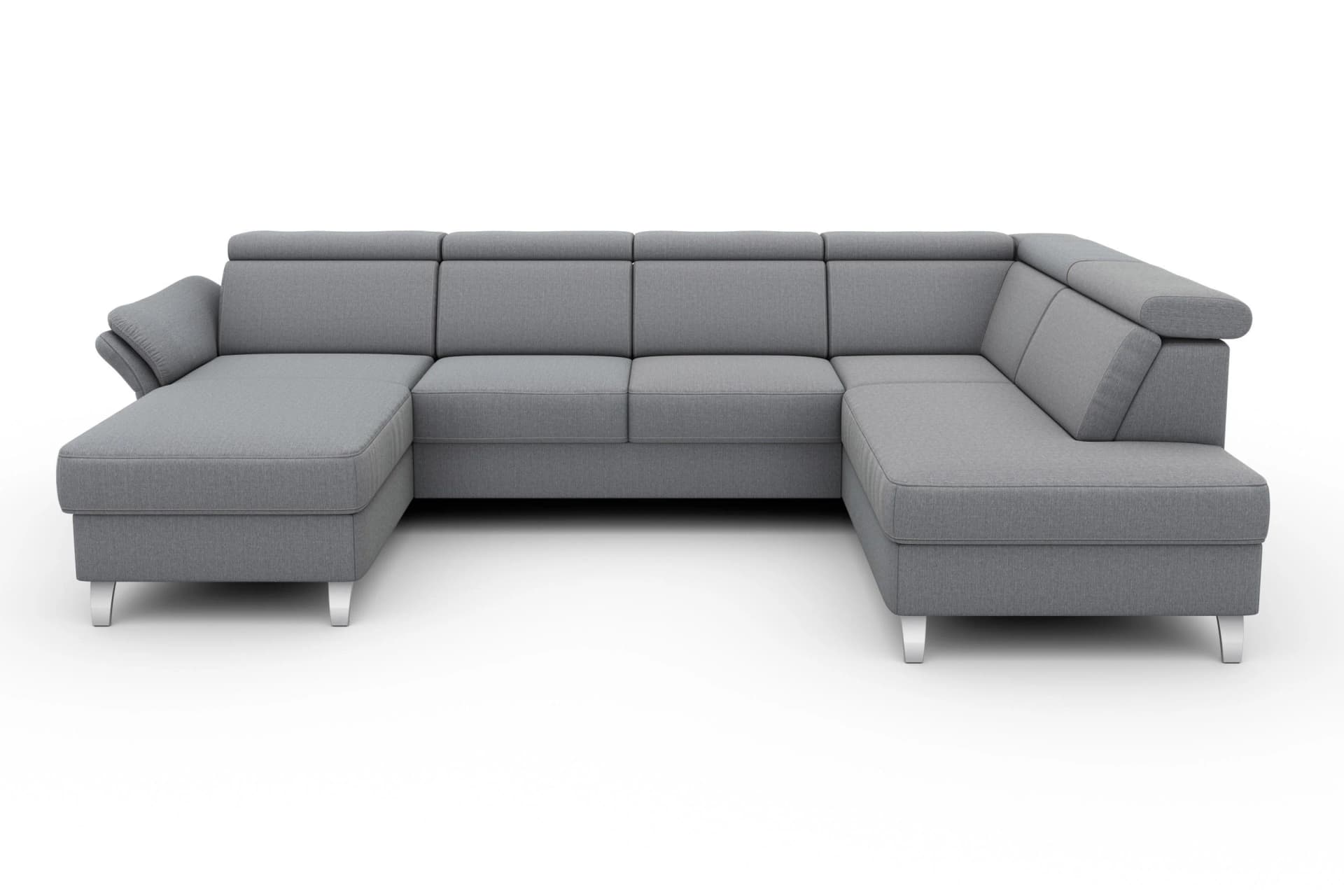 Sit & More Wohnlandschaft Vincenzo U-Form Grau mit Bettfunktion