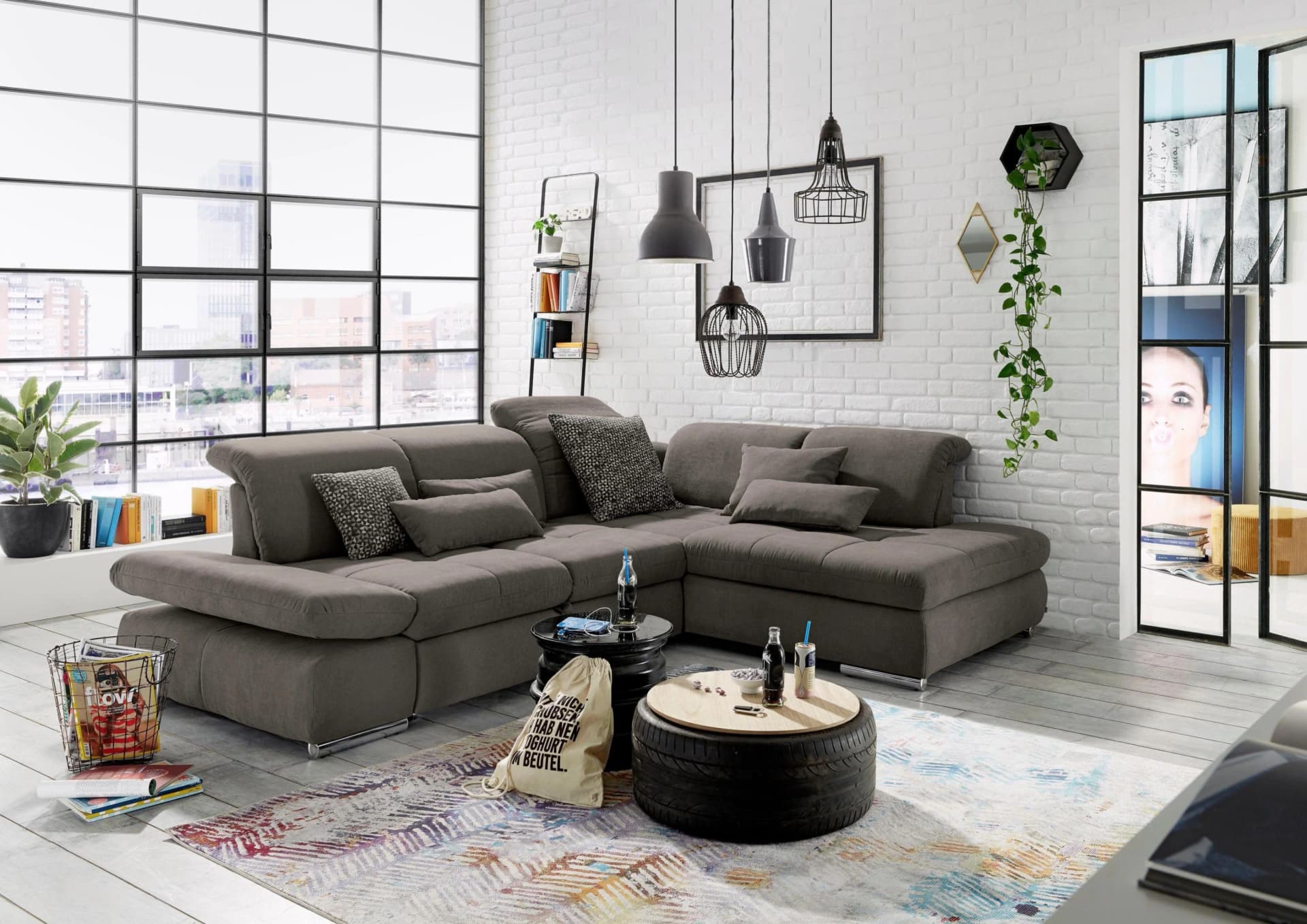Ecksofa SO 4100 Set One by Musterring mit Sitztiefenverstellung Braun
