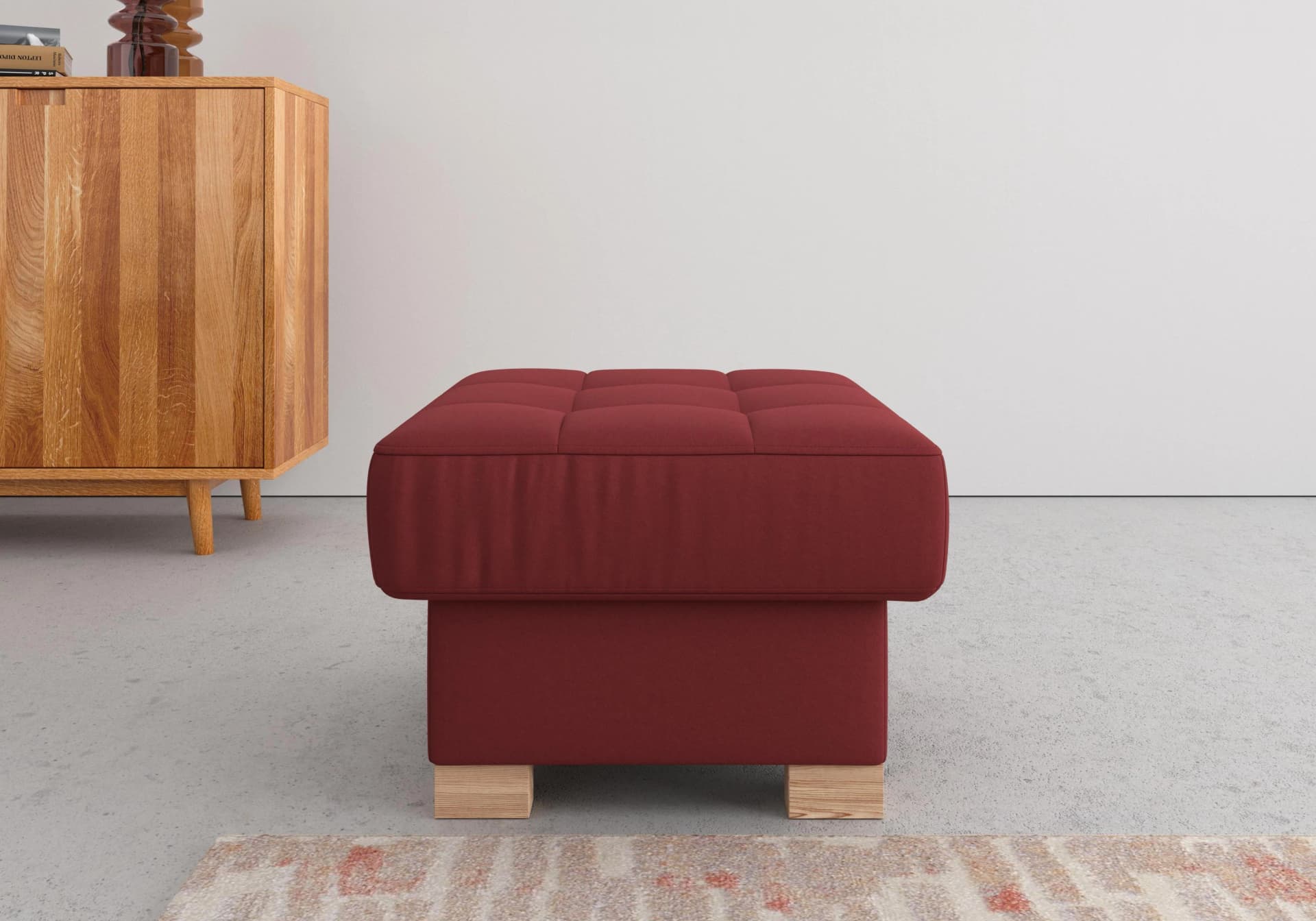 SIT & MORE Hocker Quincy Bordeaux Gepolstert Microfaser