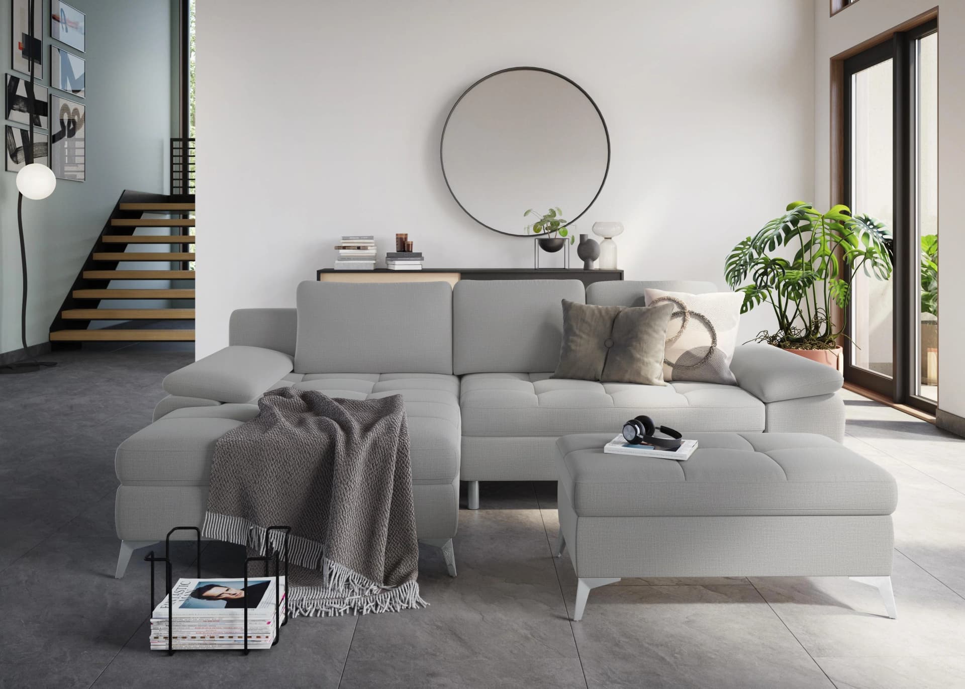 SIT & MORE Stauraumhocker Latigo Silber mit Stauraum