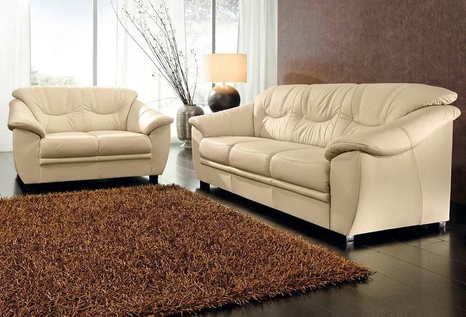 SIT & MORE Polstergarnitur Top Savona 2-tlg. Creme Kunstleder