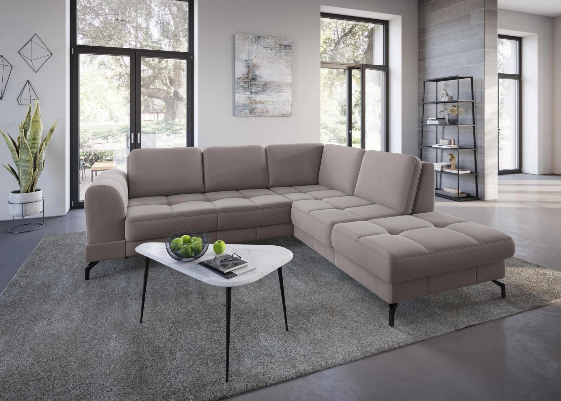 SIT & MORE Ecksofa Bendigo L-Form Beige Sand