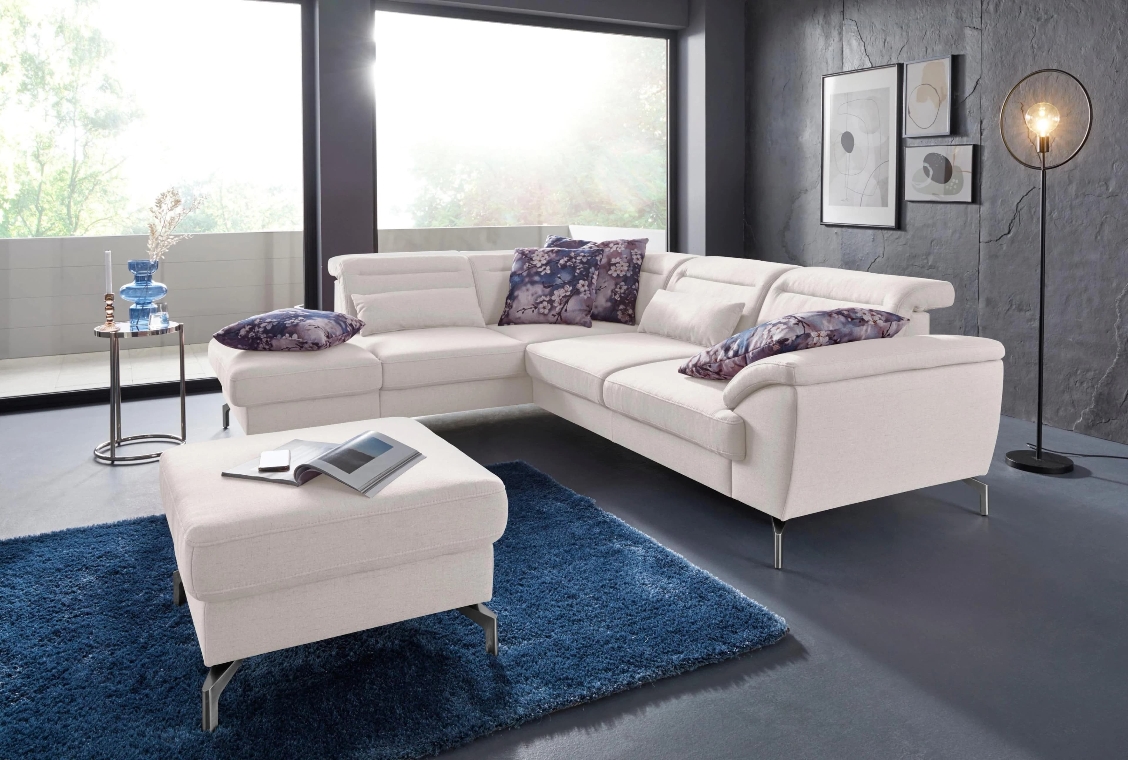 SIT & MORE Ecksofa Percy L-Form Beige mit Sitztiefenverstellung
