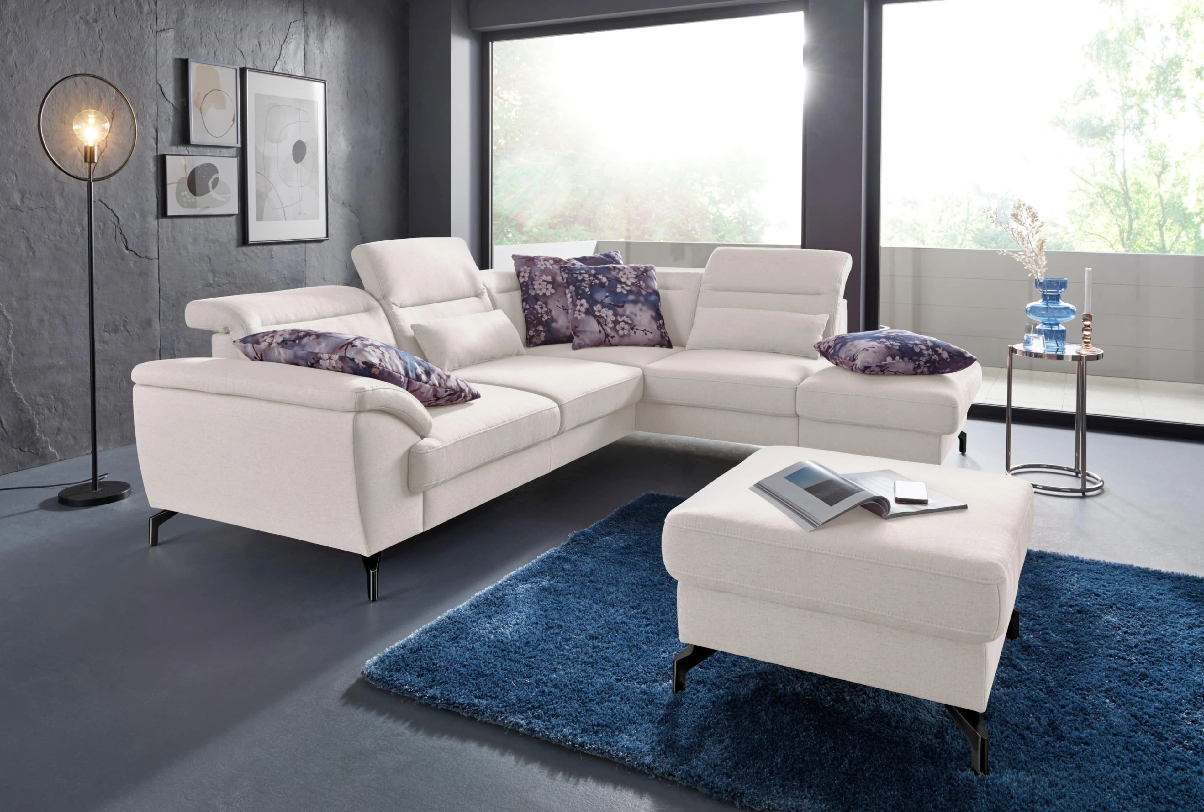 SIT & MORE Ecksofa Percy L-Form Beige mit Sitztiefenverstellung