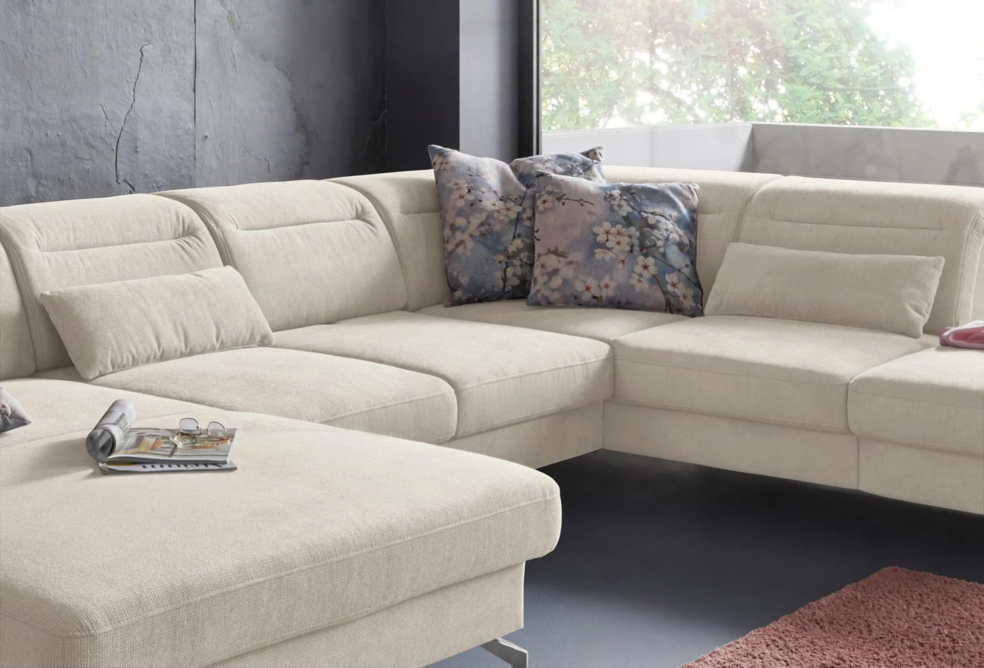 SIT & MORE Percy Sofakissen Set Beige Creme 2-teilig