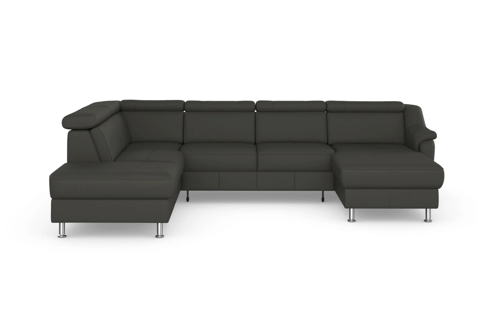 SIT & MORE Wohnlandschaft Freetown U-Form Mocca NaturLEDER