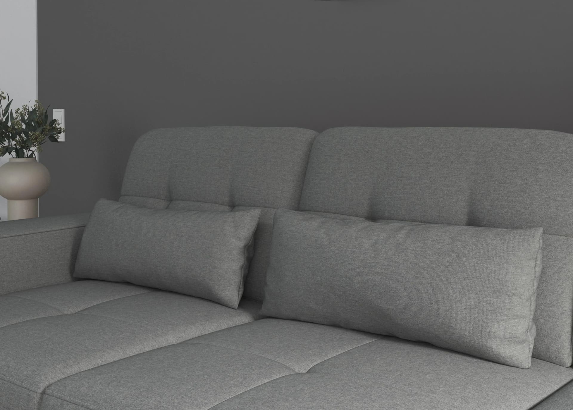 SIT & MORE Sofakissen Baviene Grau Set 2-teilig Microfaser