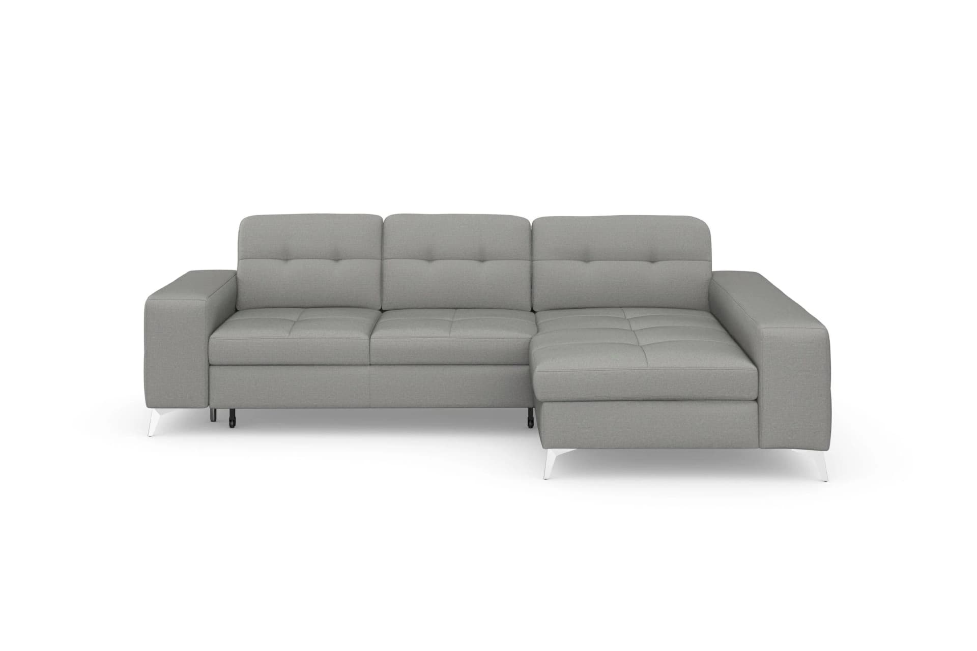 SIT & MORE Ecksofa Baviene L-Form Silber mit Sitztiefenverstellung