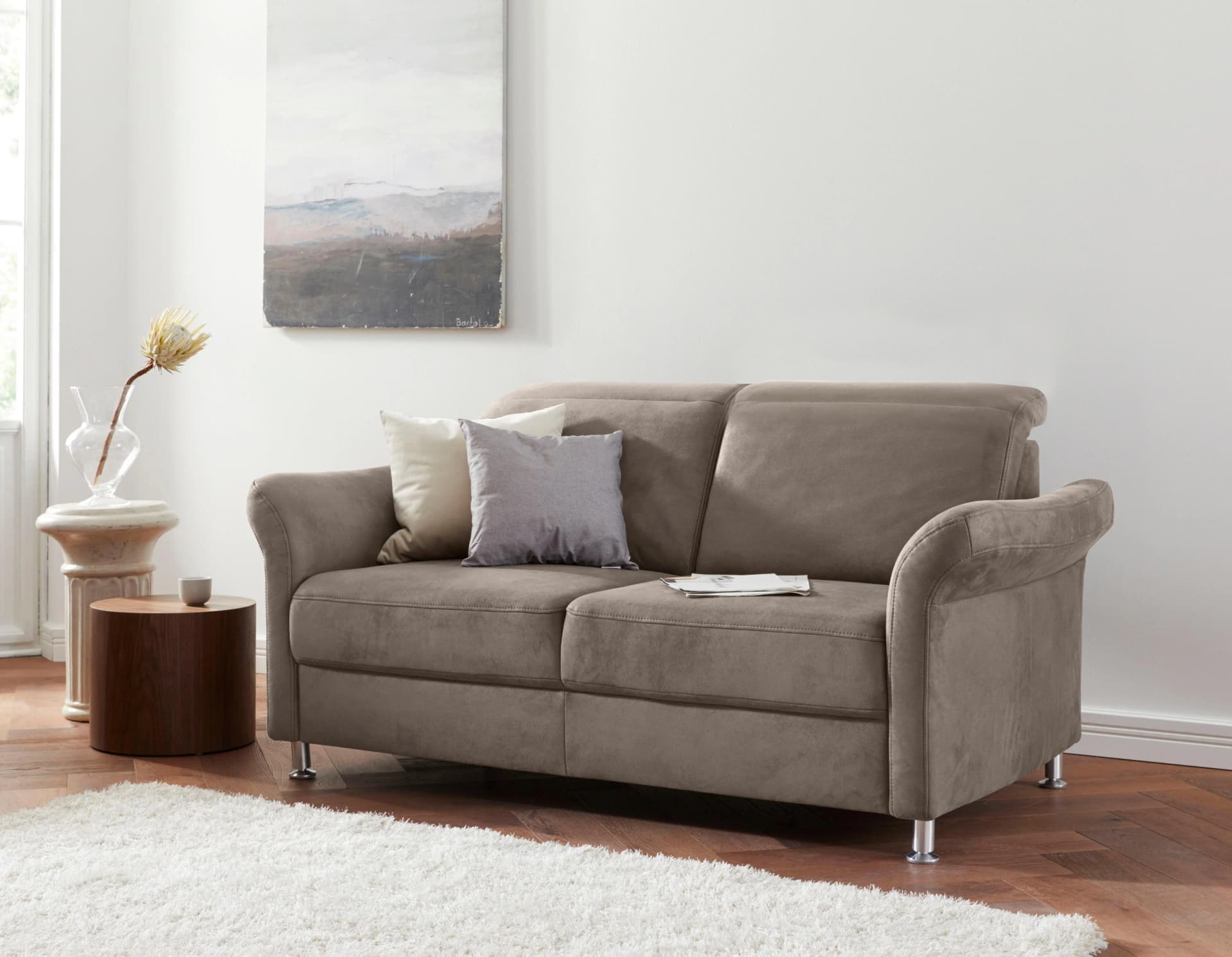 SIT & MORE Darwin 2,5-Sitzer Sofa Braun Microfaser