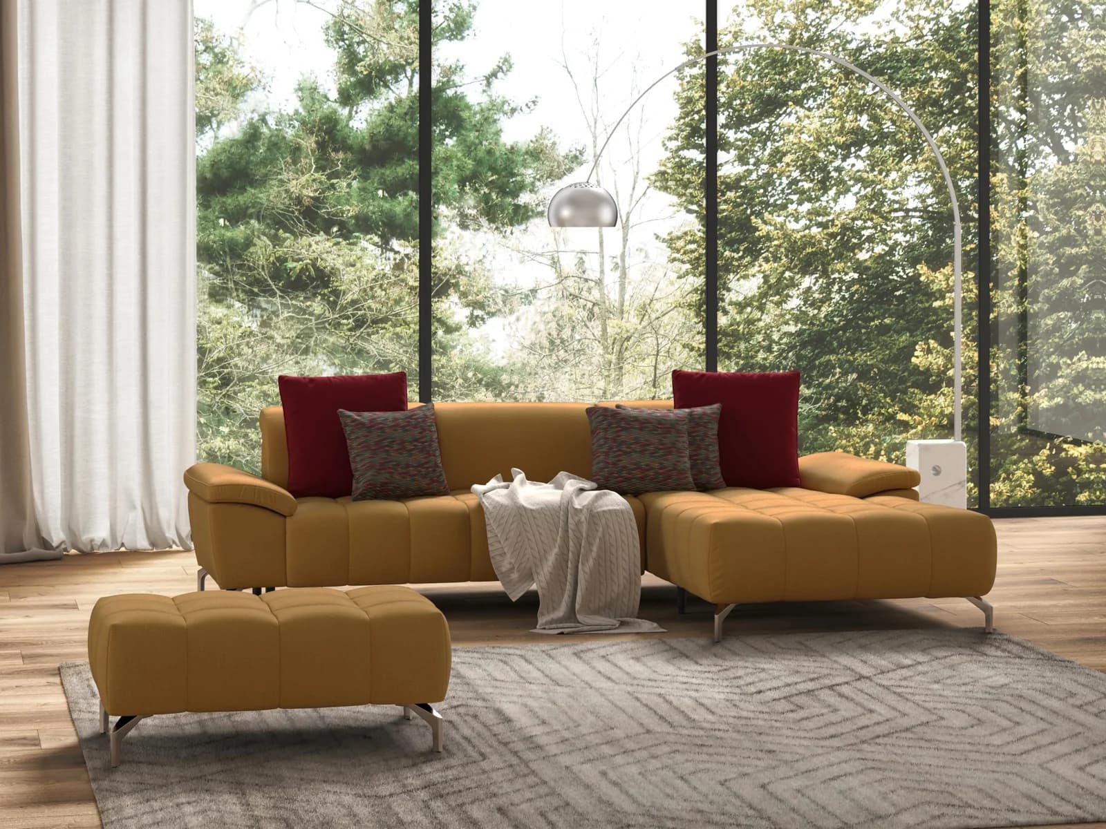 SIT & MORE Ecksofa Cool L-Form Senfgelb Motorisch