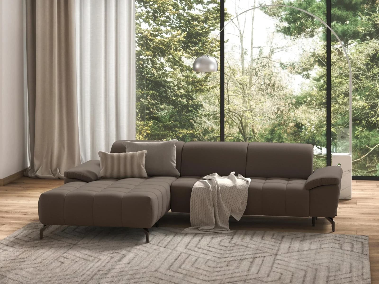 SIT & MORE Ecksofa Cool L-Form Taupe Motorisch