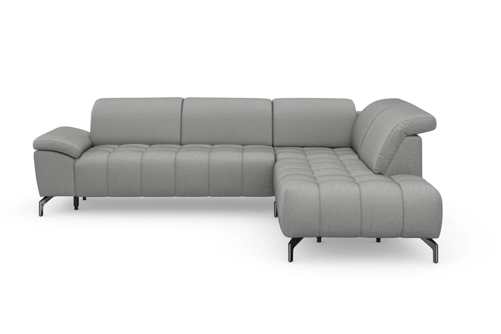 SIT & MORE Ecksofa Cool L-Form Grau mit Ottomane