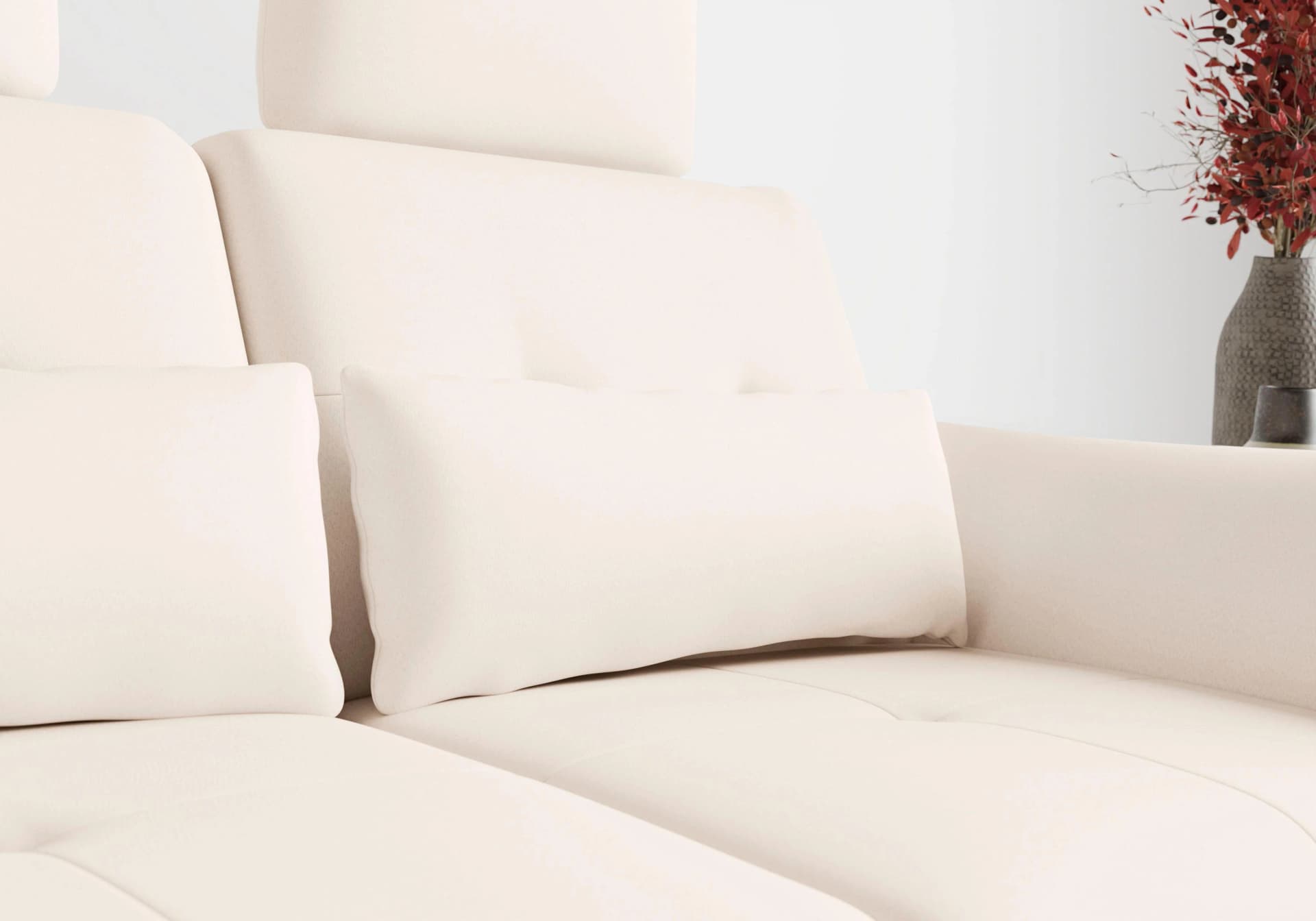 SIT & MORE Sofakissen Göteborg Creme Microfaser