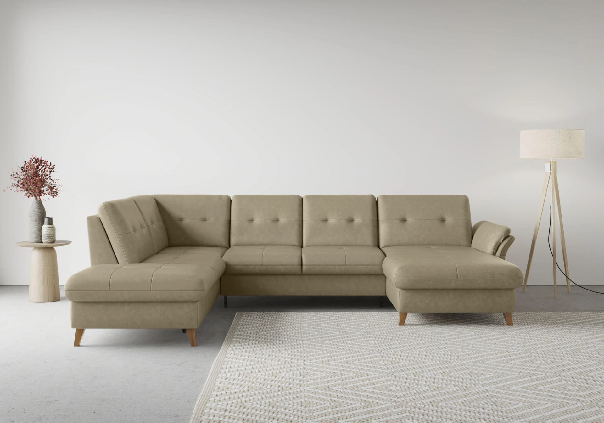 SIT & MORE Wohnlandschaft Göteborg Beige mit Bettfunktion