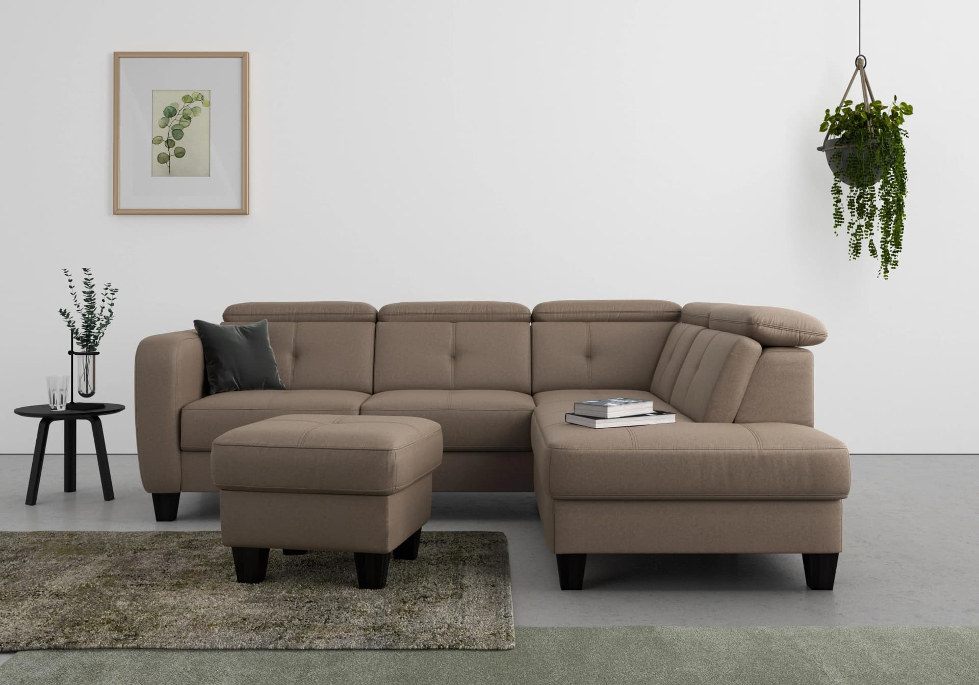 SIT & MORE Stauraumhocker Belluci Braun Nuss Microfaser
