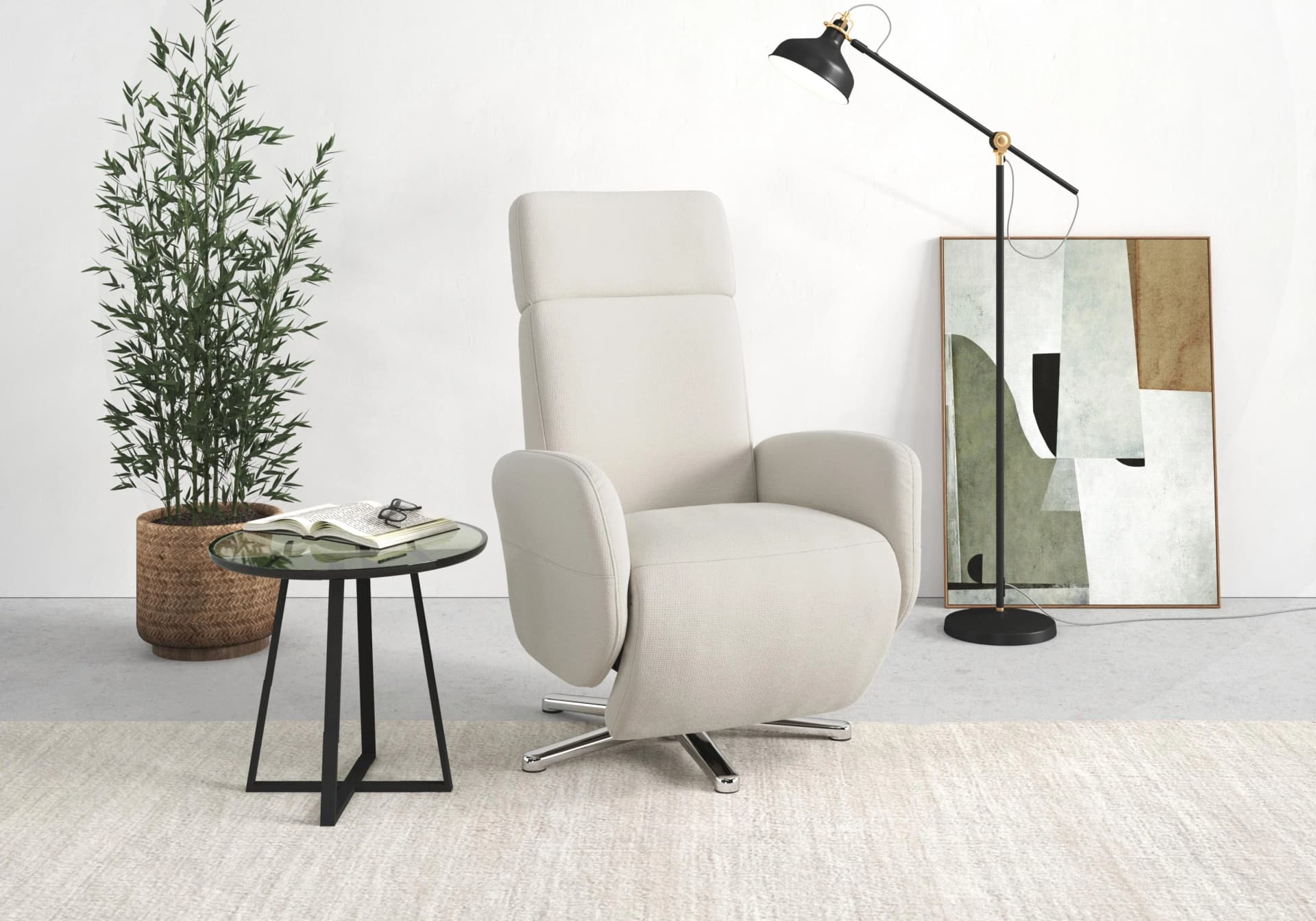 Sit & More TV-Sessel Grenoble Beige Elektrisch Verstellbar Mit Aufstehhilfe
