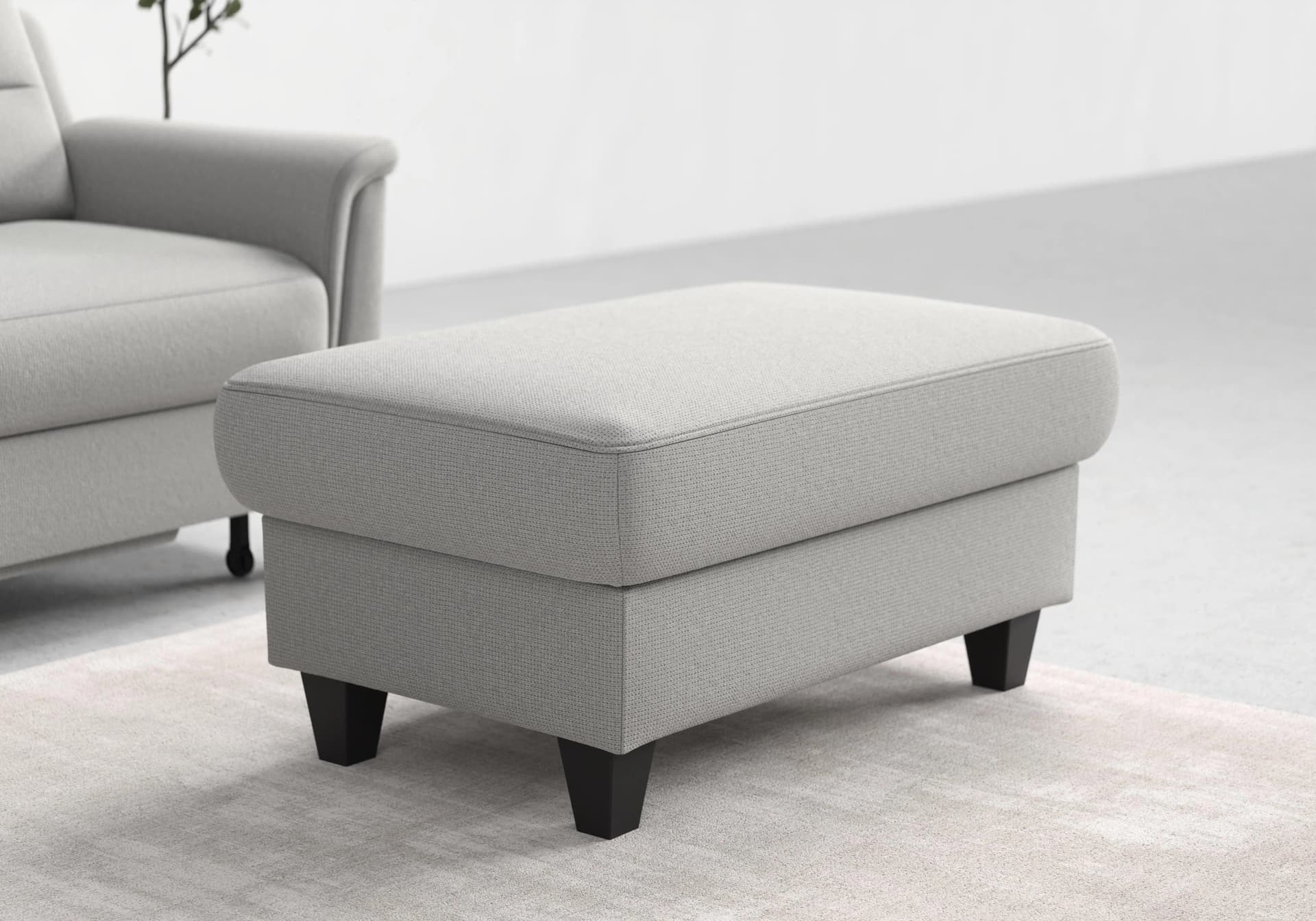 SIT & MORE Stauraumhocker Farö Silber Microfaser