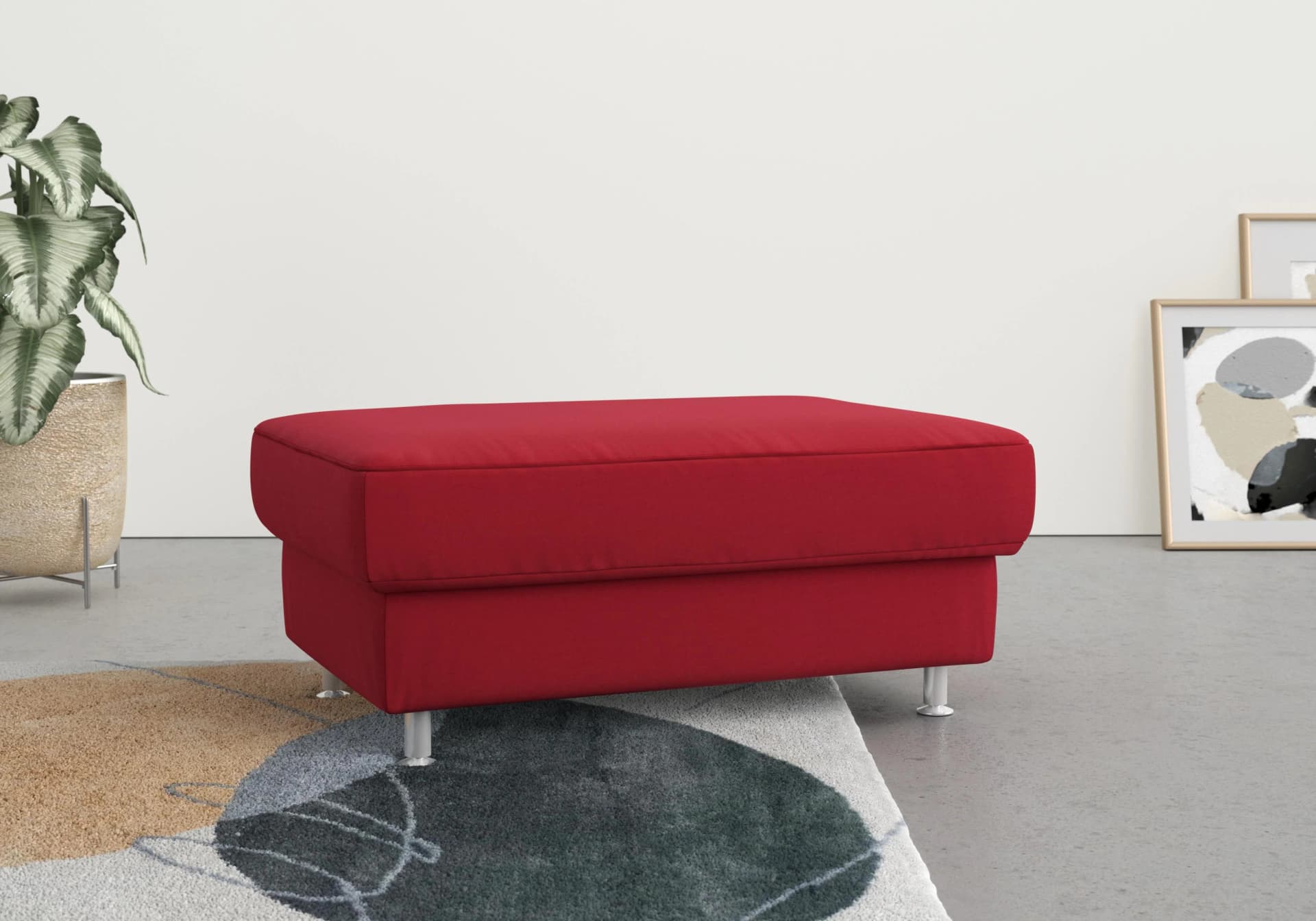 SIT & MORE Stauraumhocker Apulia Rot Samtoptik