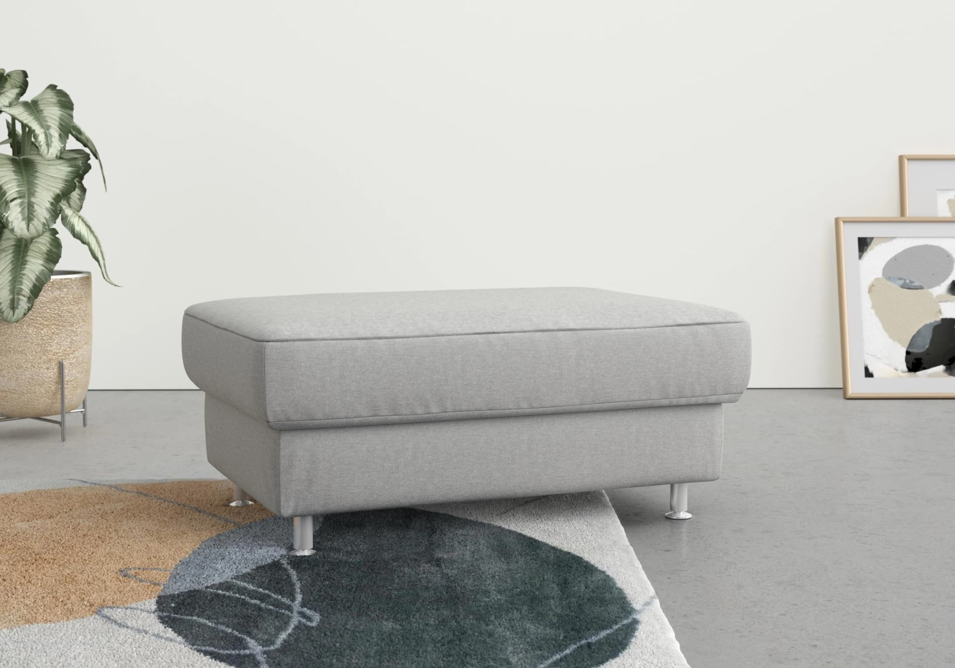 SIT & MORE Stauraumhocker Apulia Grau Luxus-Microfaser
