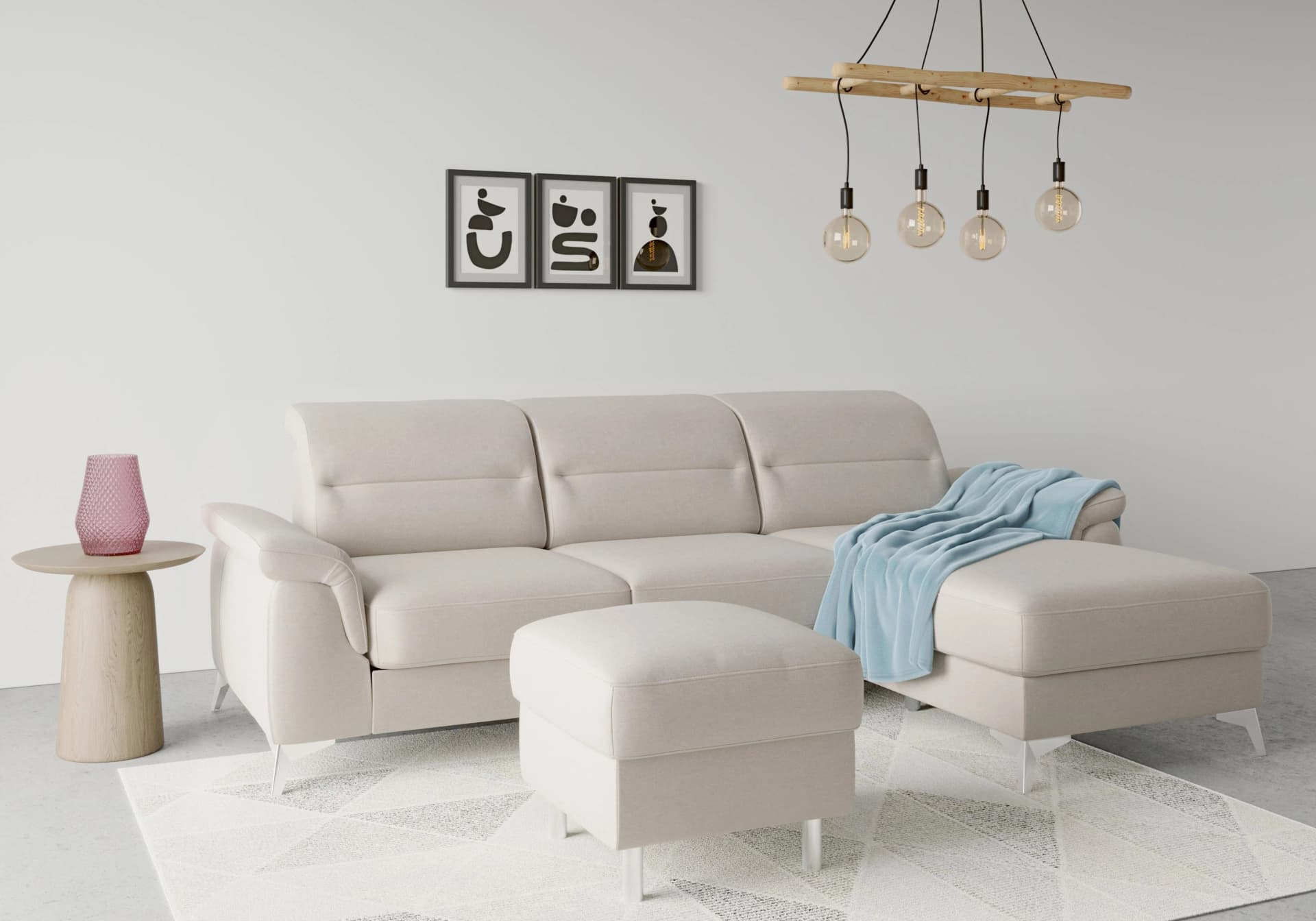 SIT & MORE Stauraumhocker Sinatra Grau Polyester