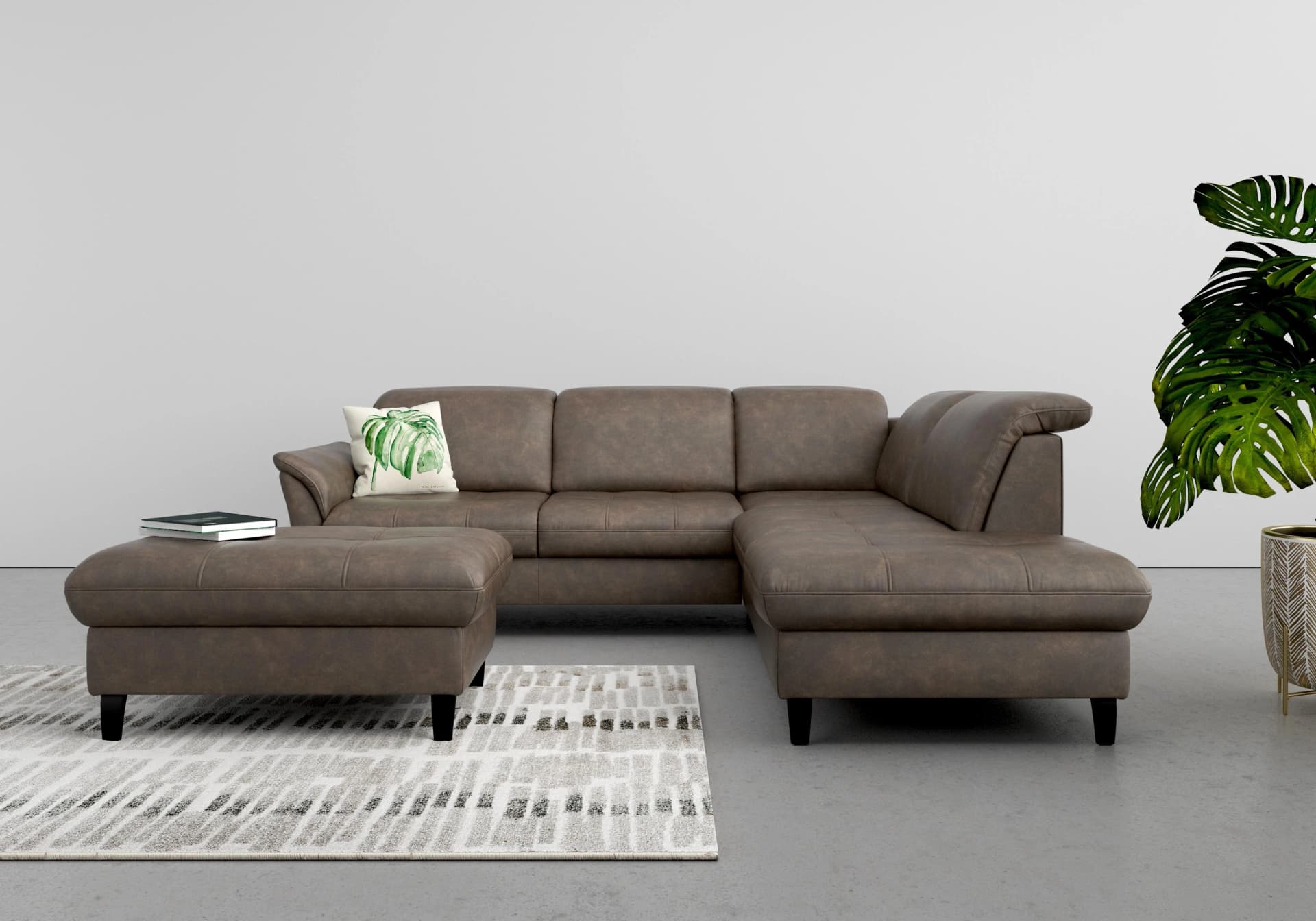 Sit & More Ecksofa Maggiore L-Form Braun Federkernpolsterung