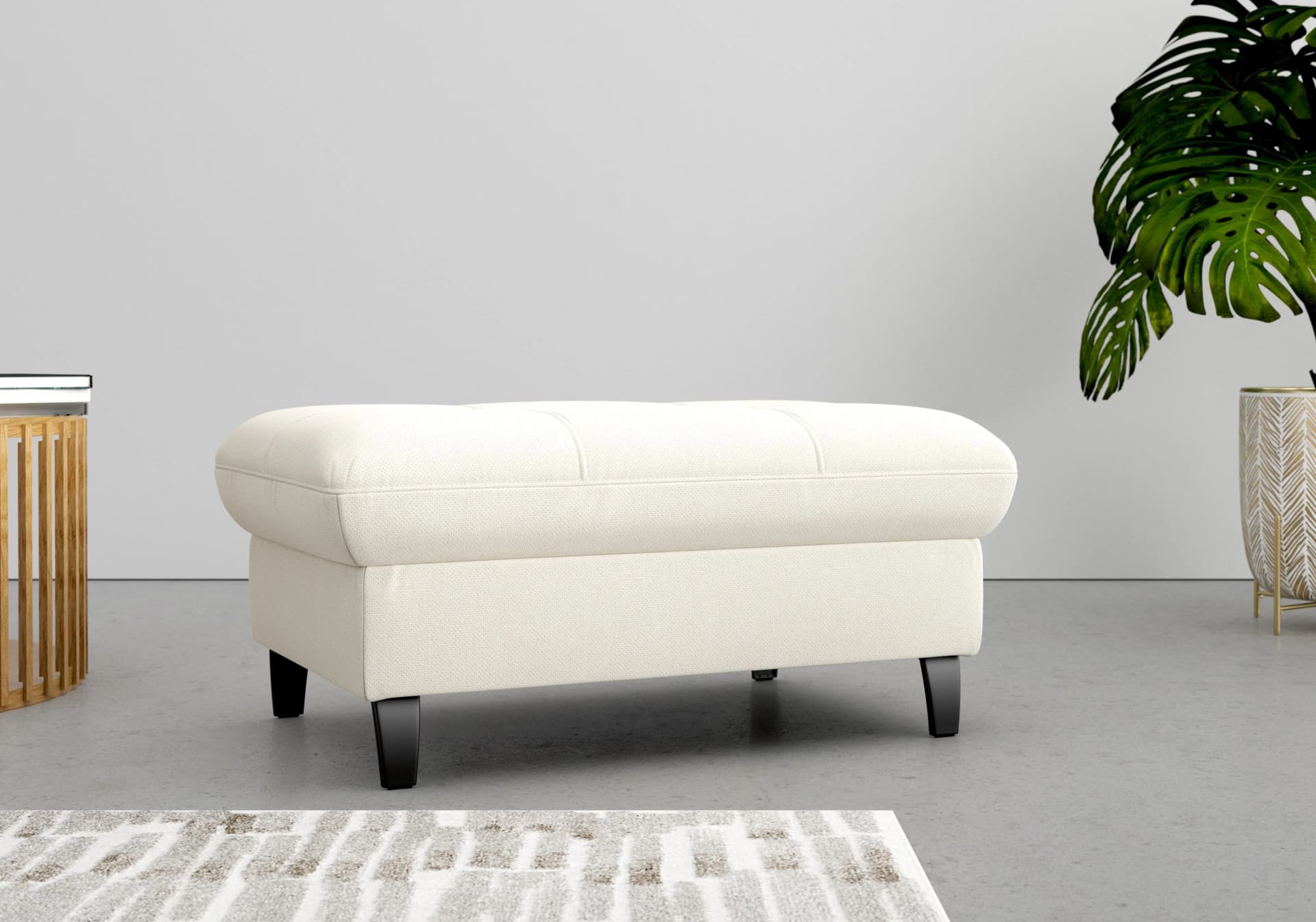 SIT & MORE Stauraumhocker Maggiore Grau-Weiss