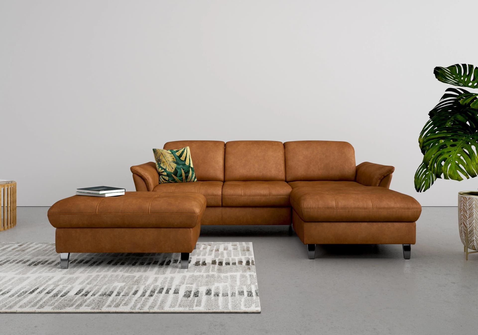 SIT & MORE Stauraumhocker Maggiore Braun Metallbeine