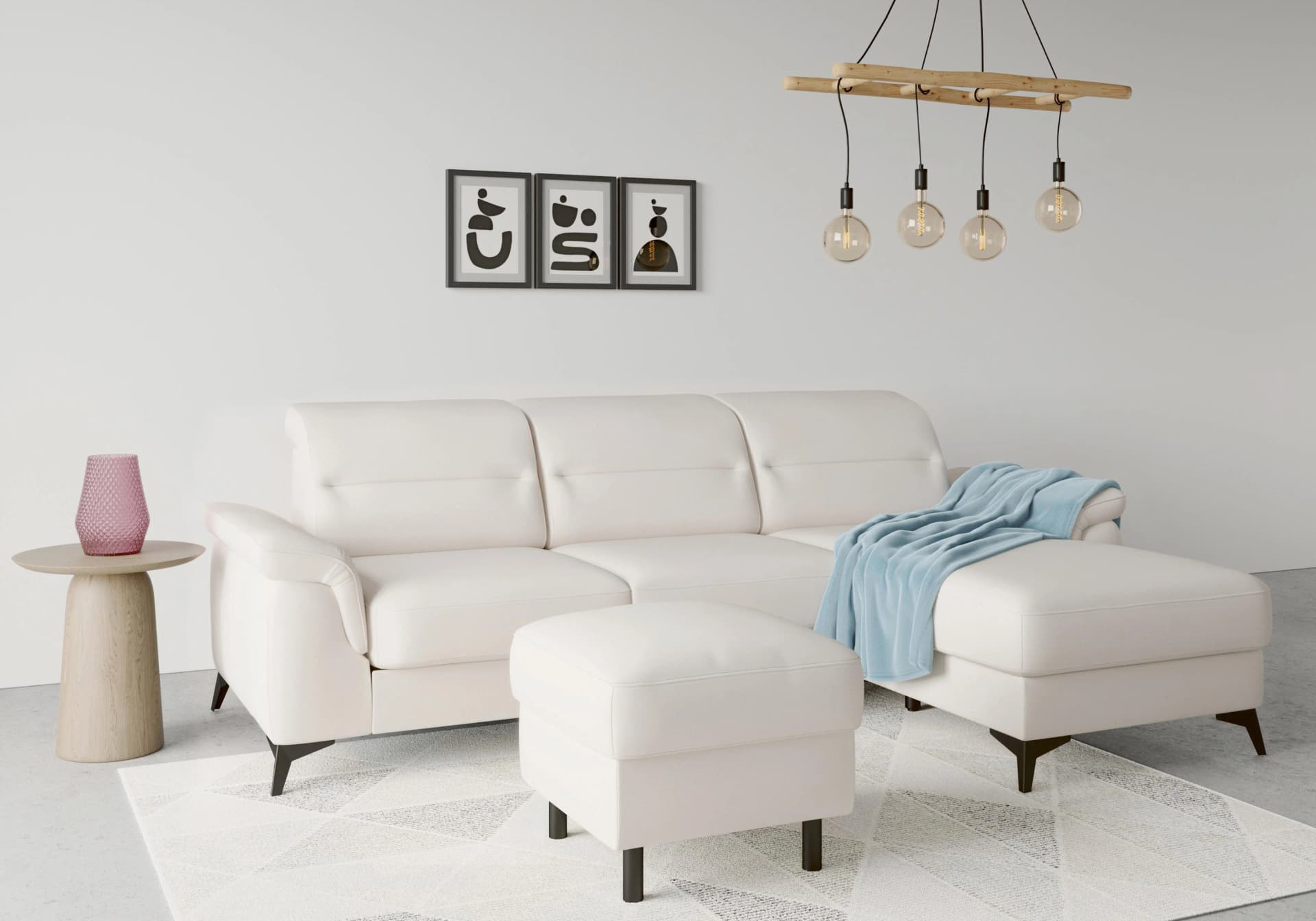SIT & MORE Stauraumhocker Sinatra Creme mit abnehmbarer Sitzfläche