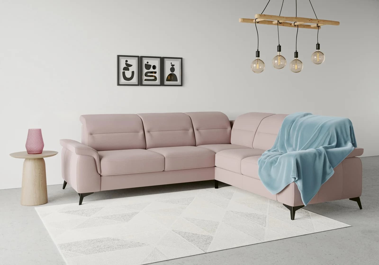 Ecksofa SIT & MORE Sinatra L-Form Flieder Microfaser