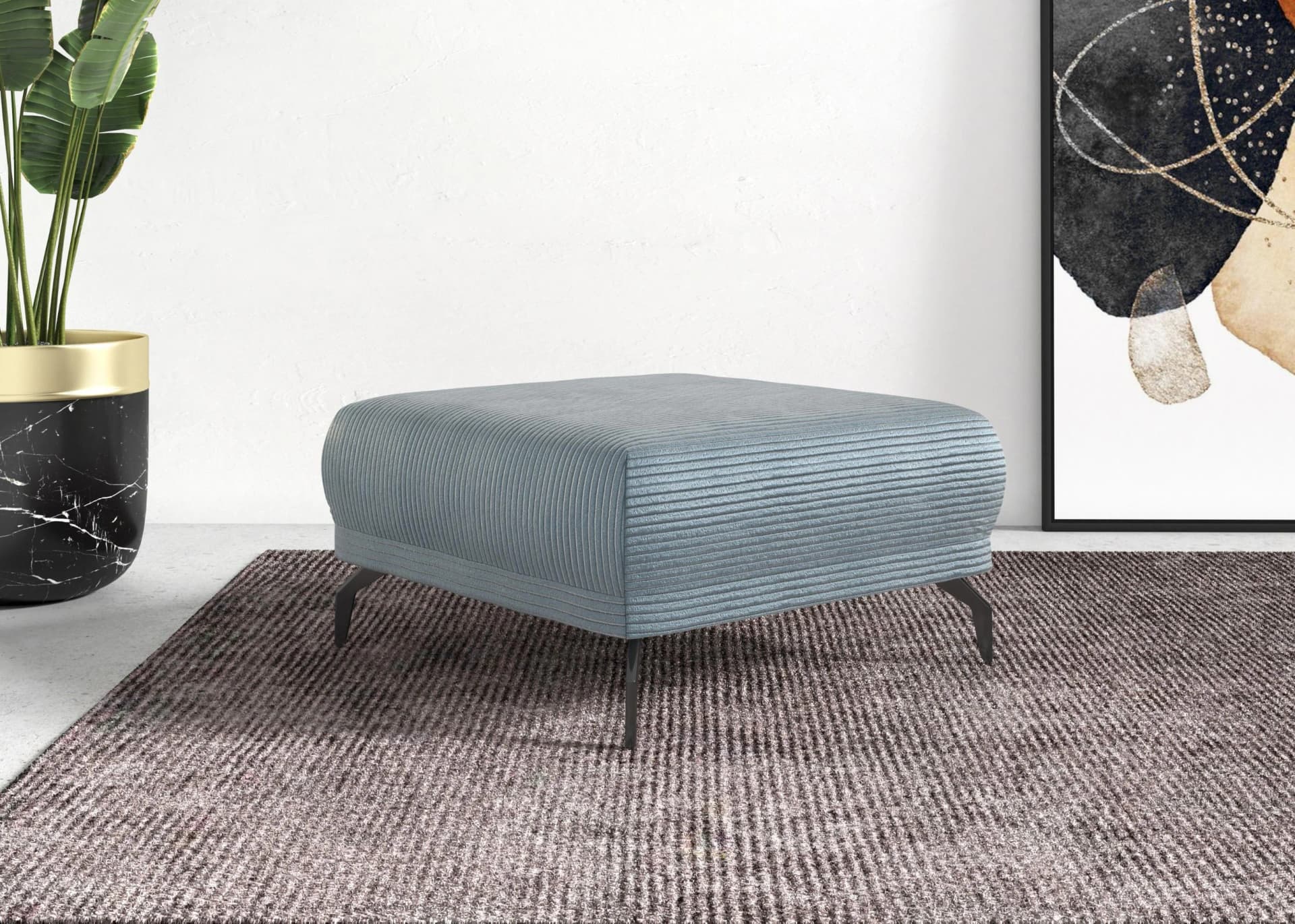 Hocker HOME AFFAIRE Coco Blau Grau Breitcord