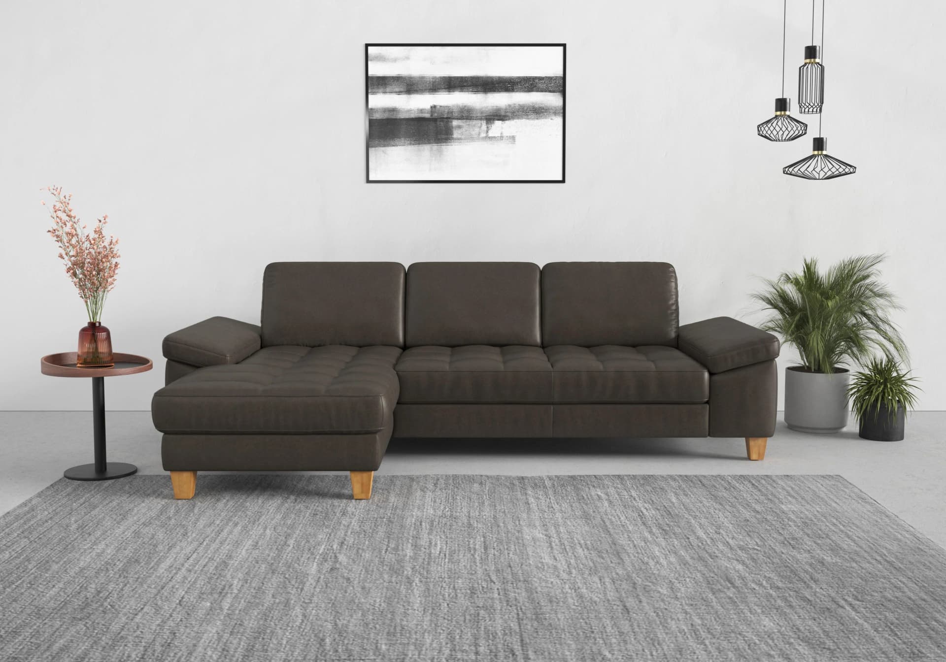 Sit & More Ecksofa Westham L-Form Anthrazit mit Recamiere