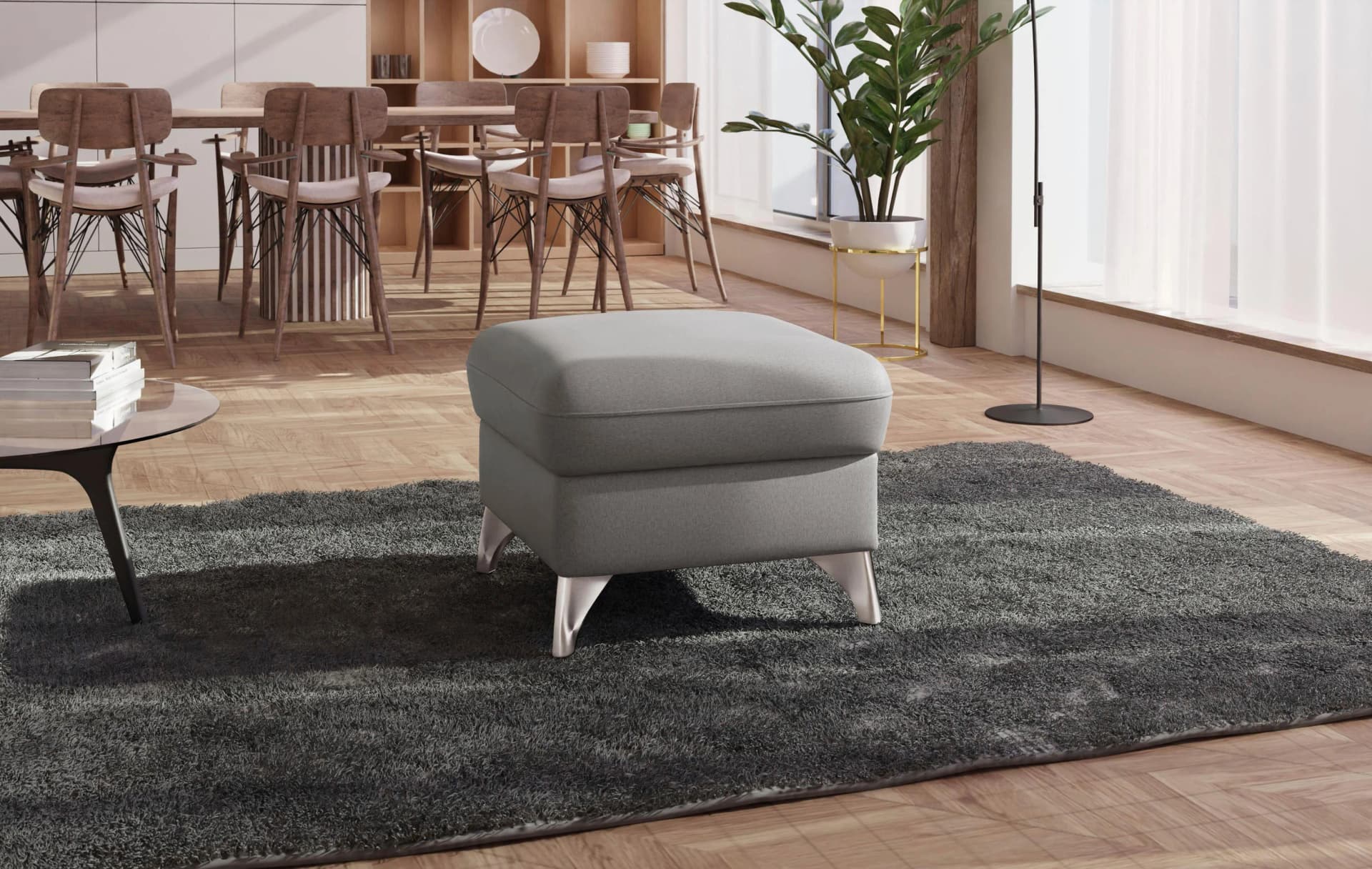 SIT & MORE Polsterhocker Astoria Anthrazit mit Stauraum