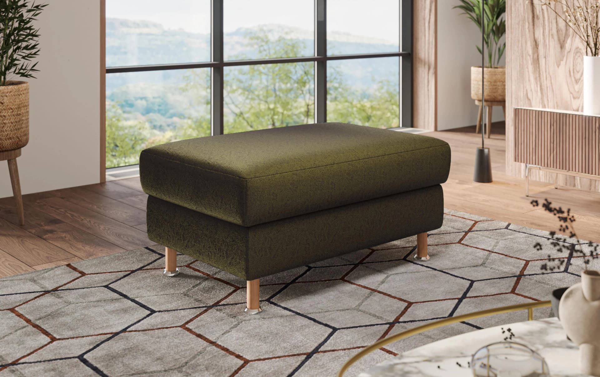 Home Affaire Polsterhocker Calypso Olive Polyester