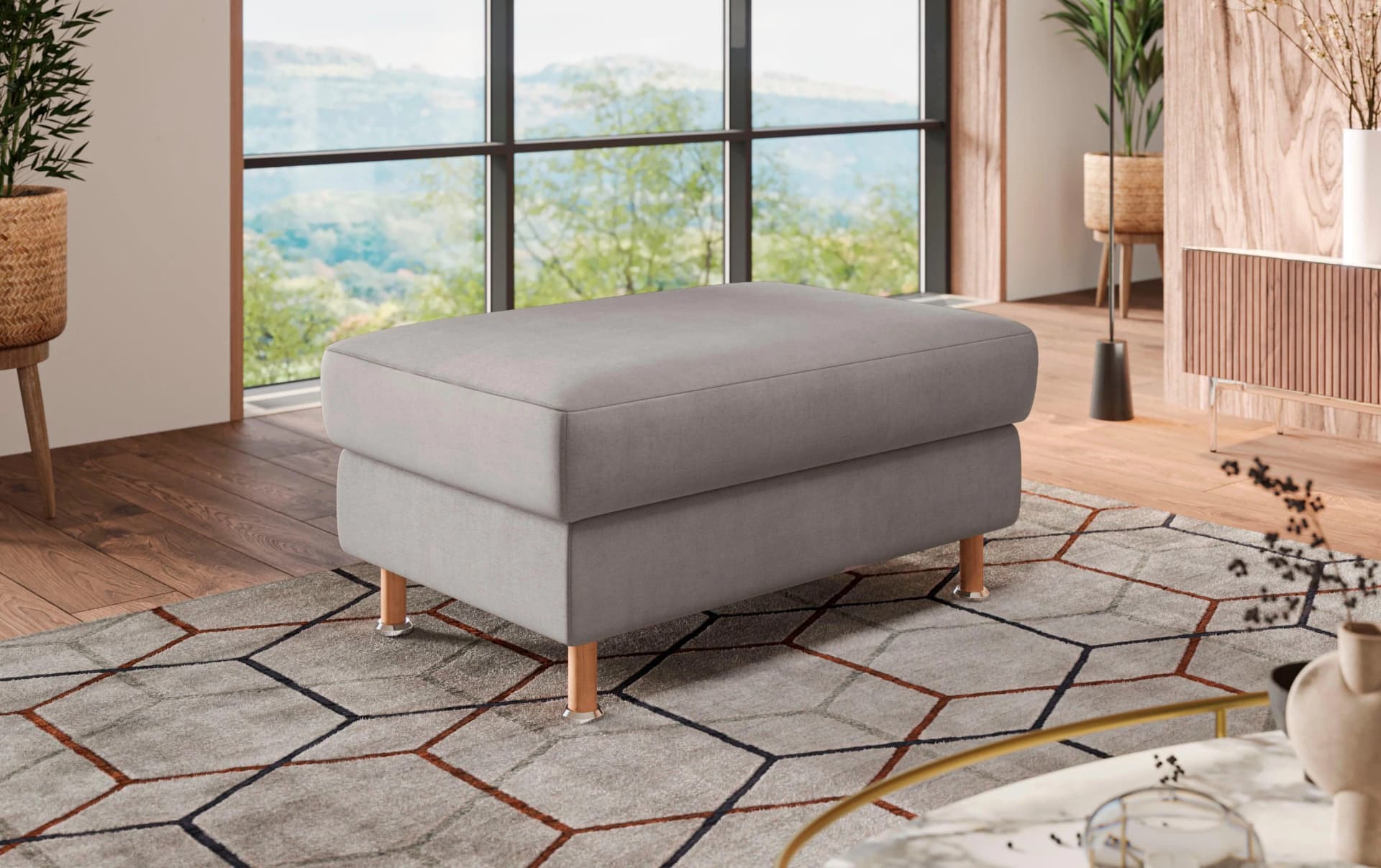 Home Affaire Polsterhocker Calypso Grau Polyester