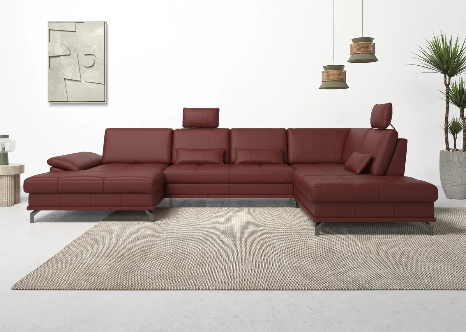 OTTO HOME Wohnlandschaft Costello U-Form Merlot Luxus-Microfaser