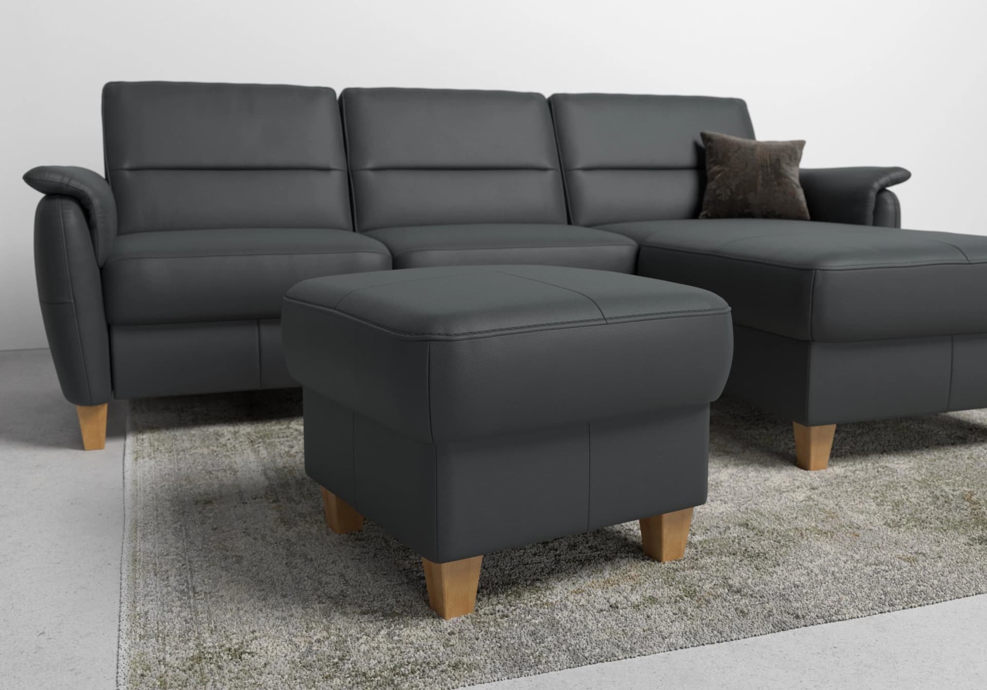 Home Affaire Polsterhocker Palmera Schwarz mit Stauraum