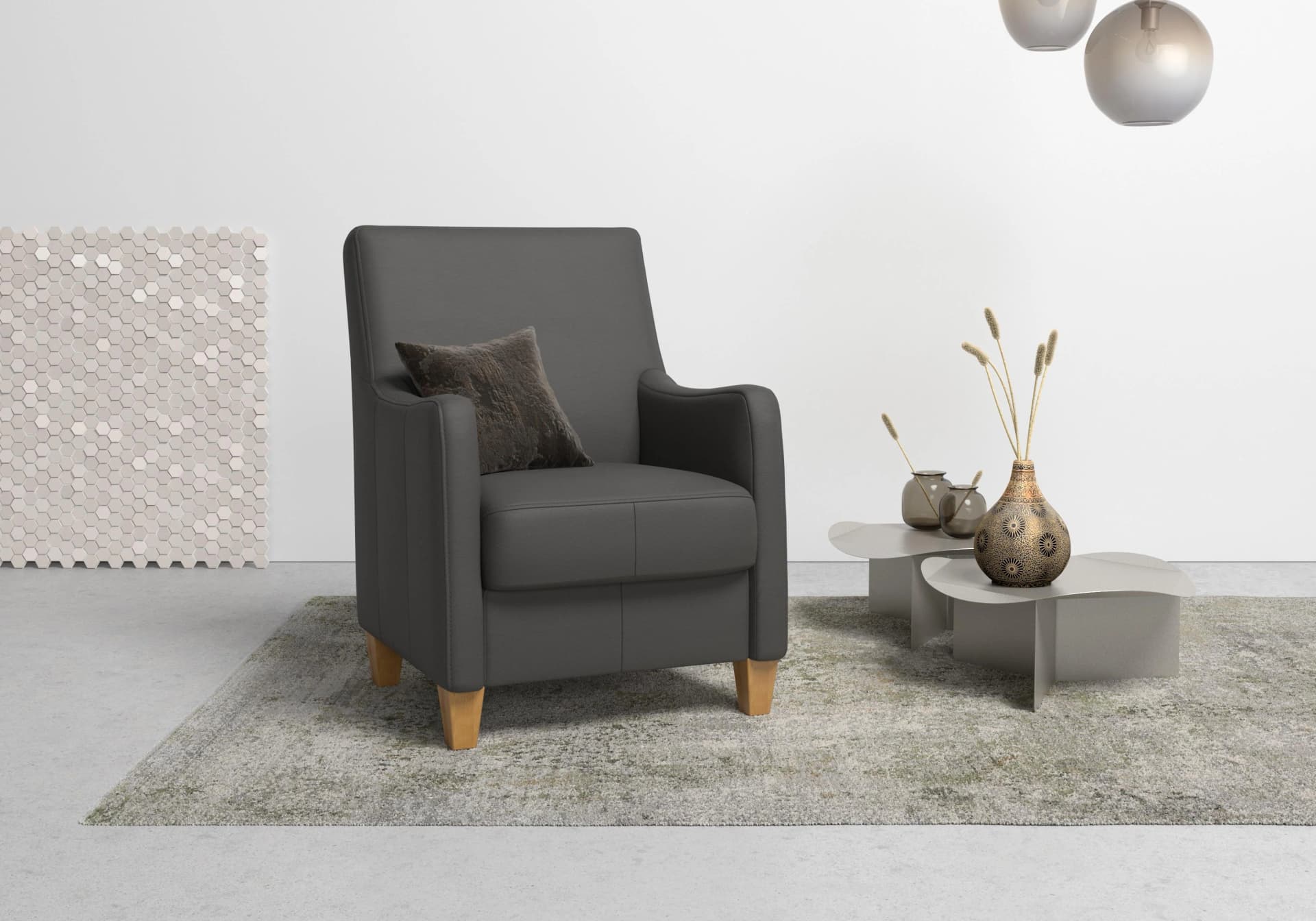 HOME AFFAIRE Sessel Palmera Mocca Luxus-Microfaser