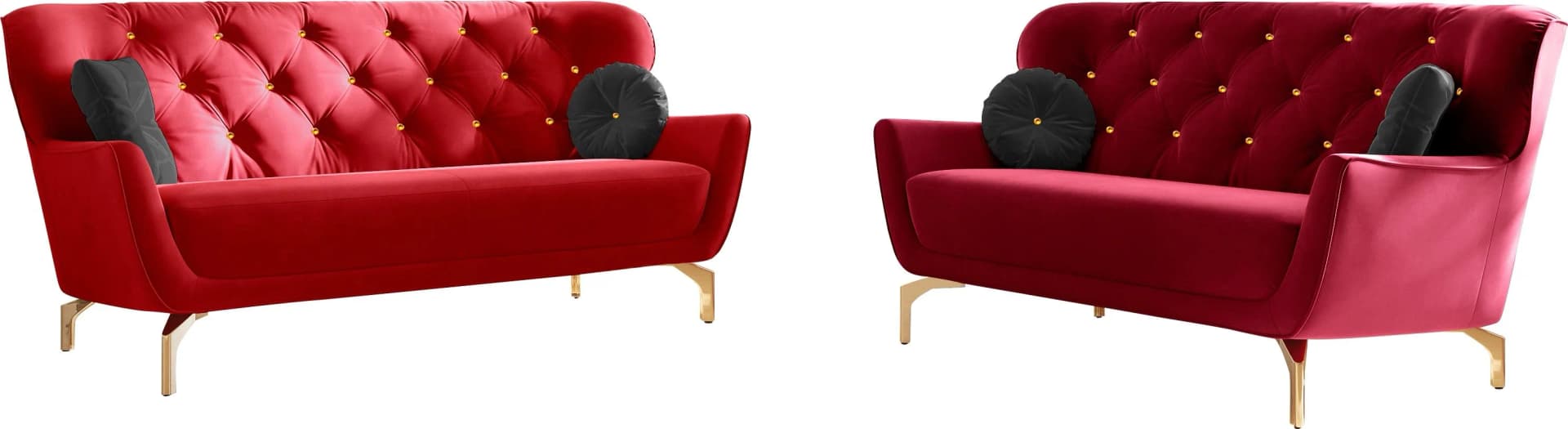 SIT & MORE Polstergarnitur Orient 3 Rot 3-Sitzer + 2-Sitzer