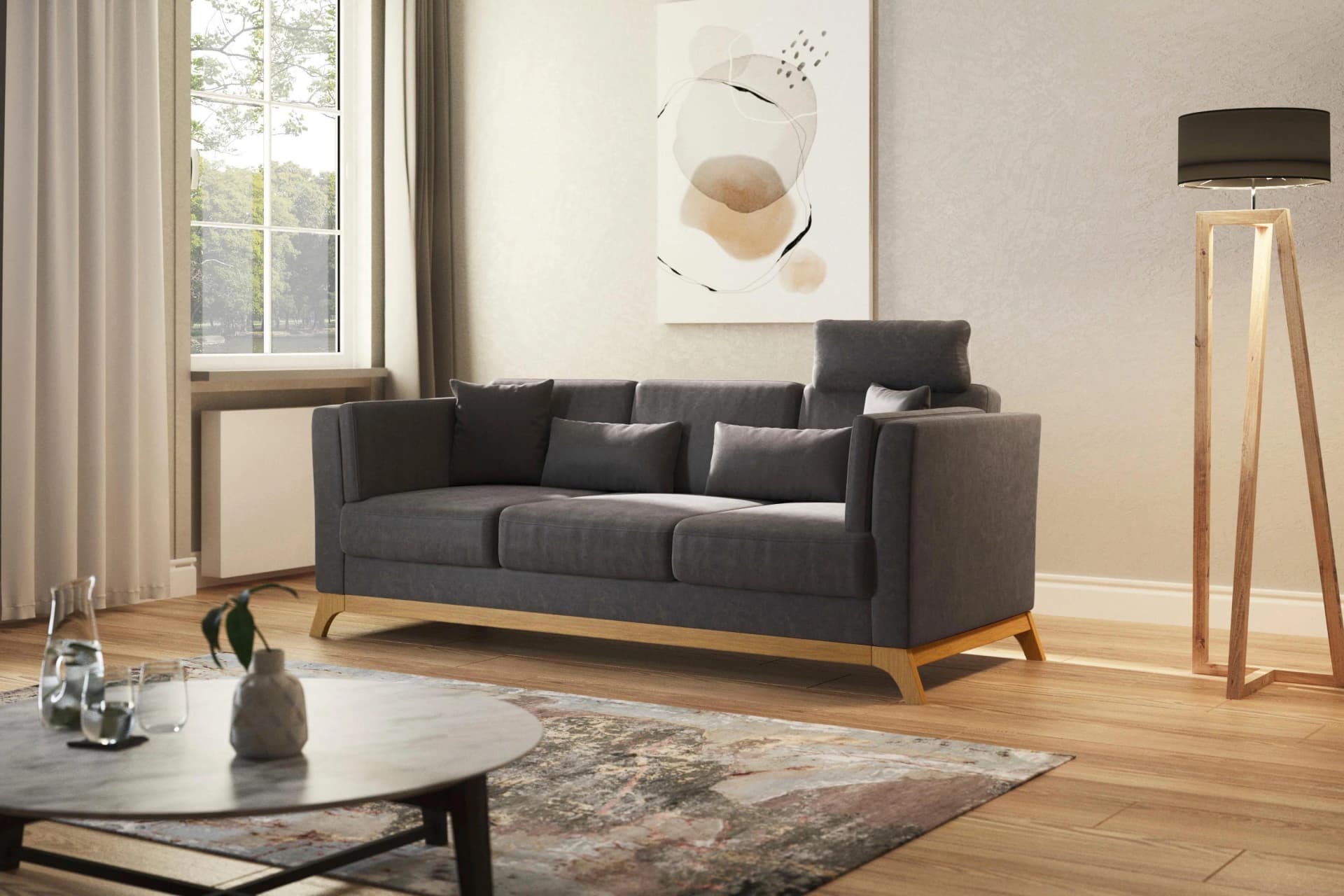 3-Sitzer Sofa HOME AFFAIRE "Viva" Anthrazit