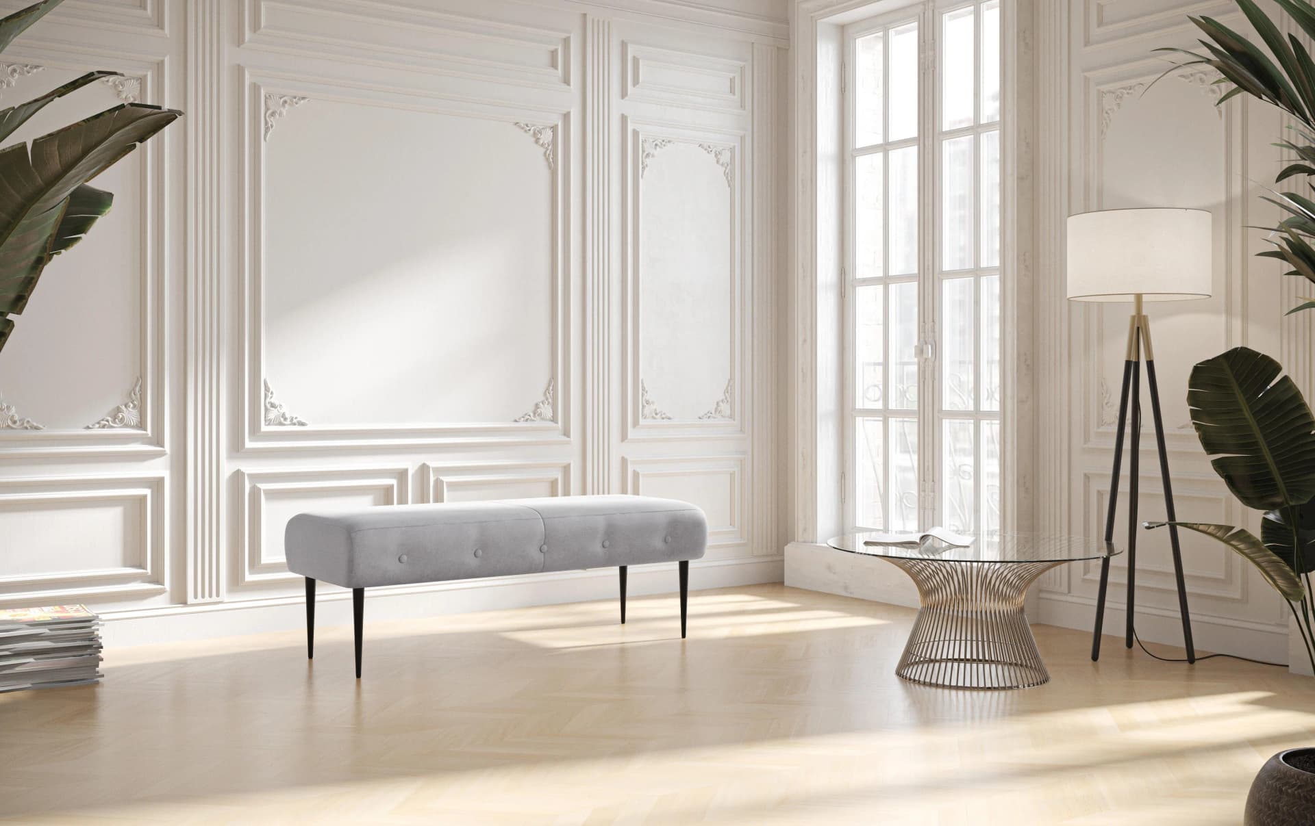 HOME AFFAIRE Amber 2-Sitzer Sofa Taupe Knopfheftung