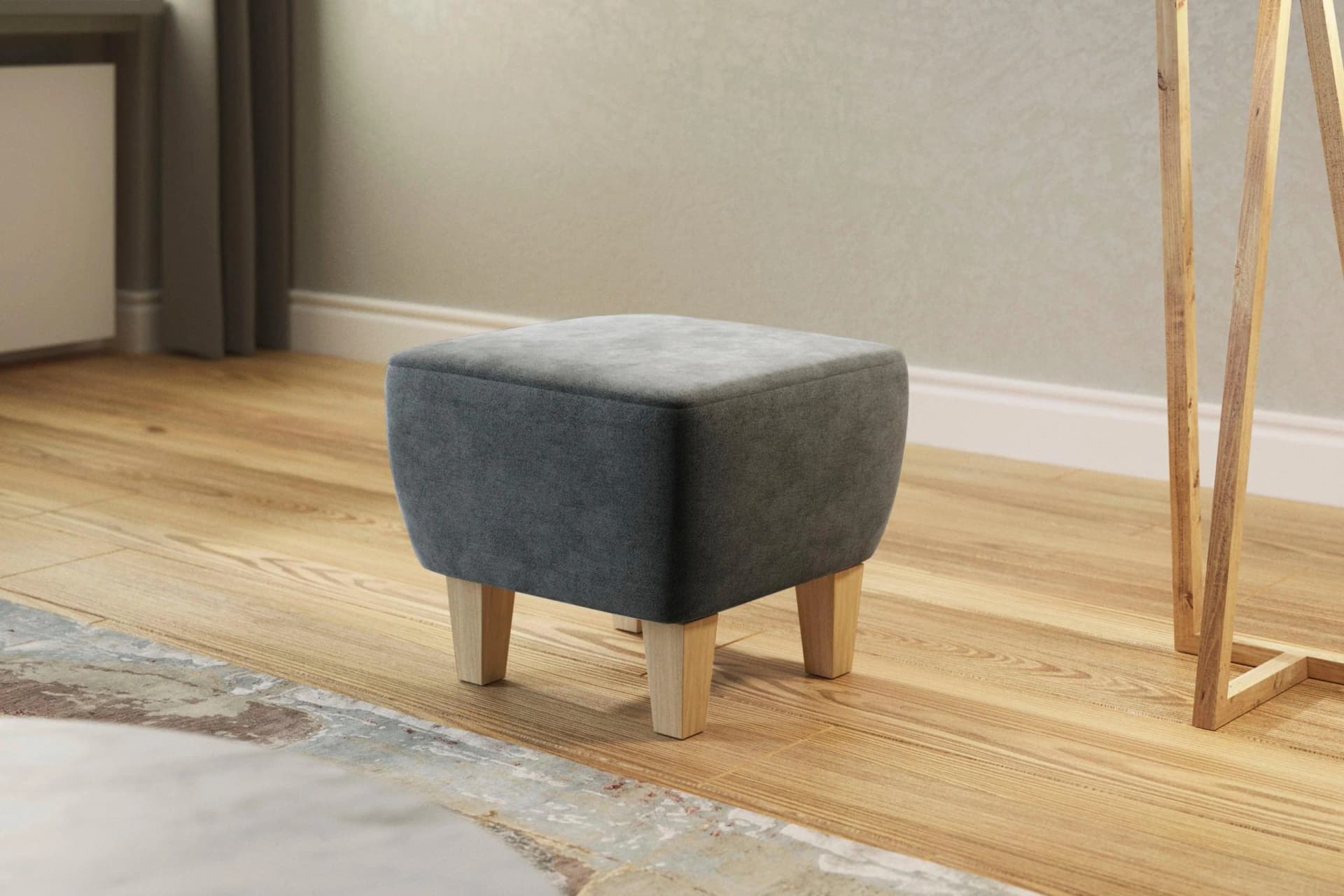 Home Affaire Polsterhocker Viva Braun Microfaser Buchenholz