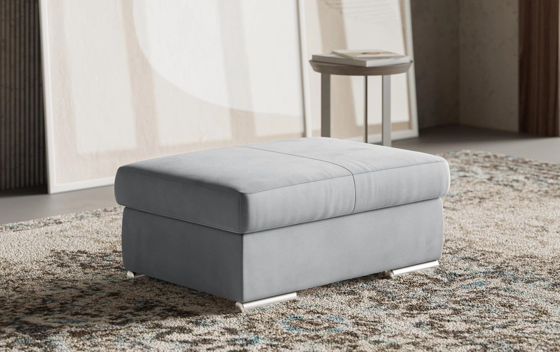 Sit & More Polsterhocker Broadway Hellgrau Modern