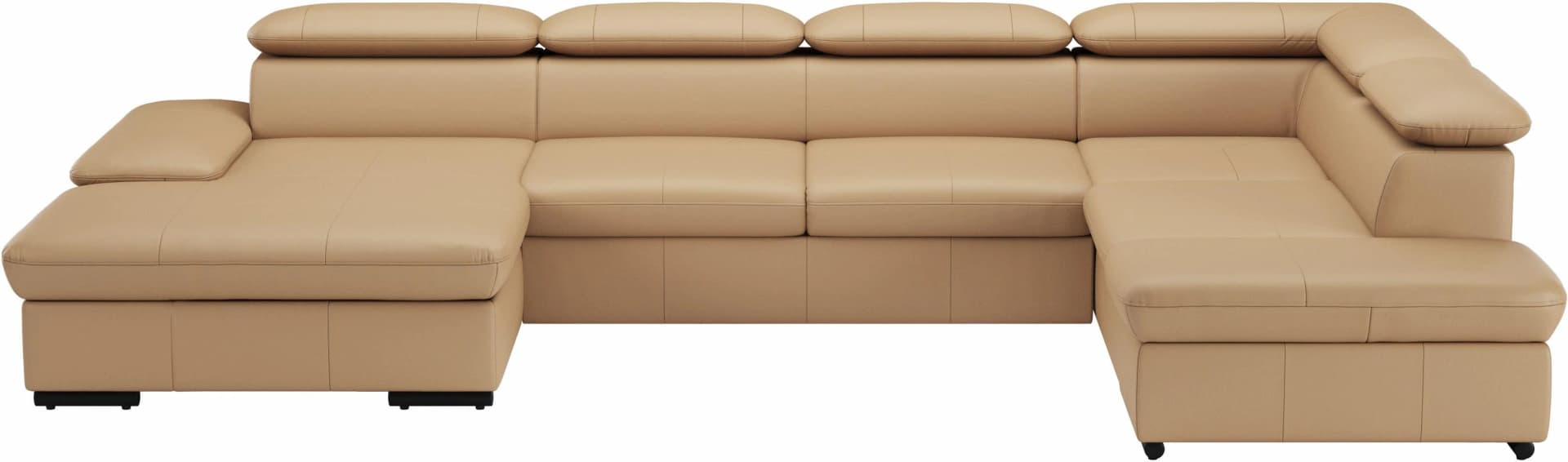 SIT & MORE Wohnlandschaft Alcudia U-Form Braun Naturleder