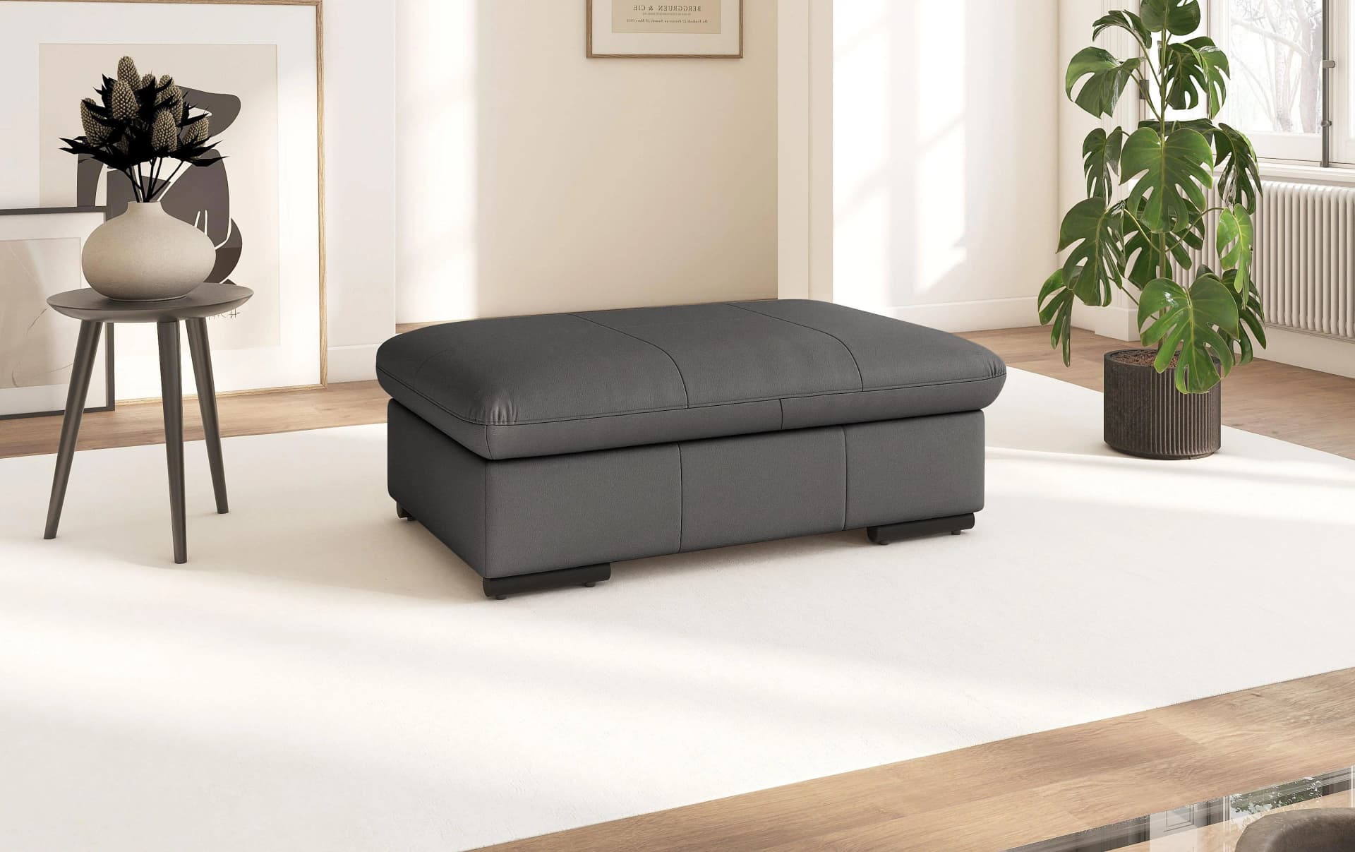 SIT & MORE Polsterhocker Alcudia Mocca Naturleder